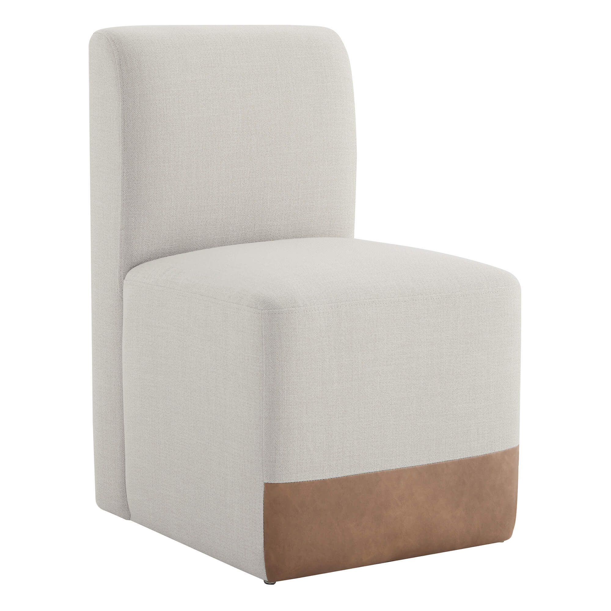Aida Performance Fabric Rolling Dining Chair With Casters Base - Image 15