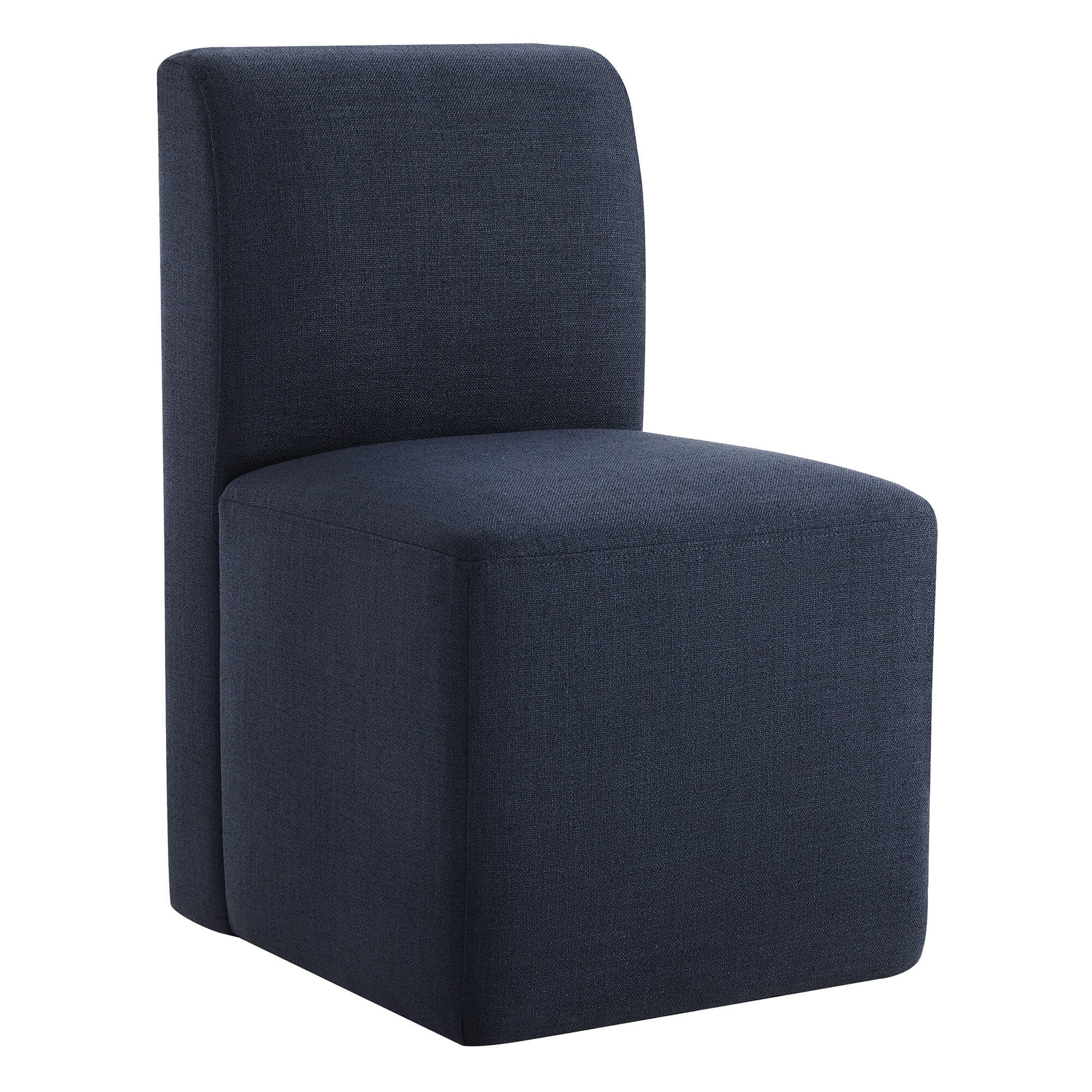 Aida Performance Fabric Rolling Dining Chair With Casters Base - Image 22