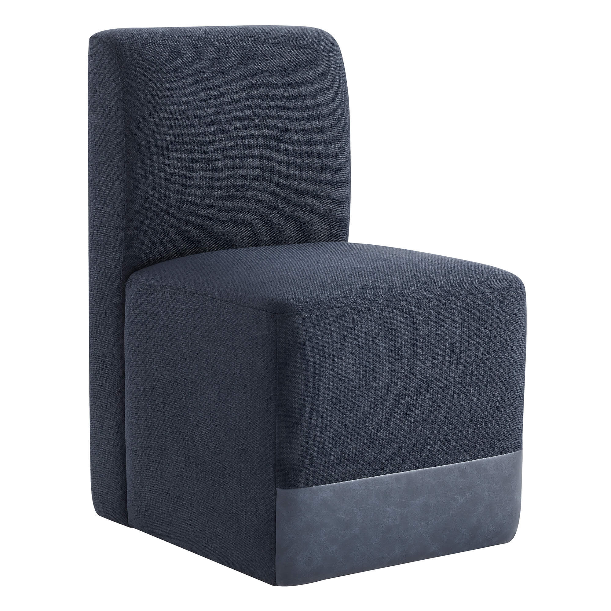 Aida Performance Fabric Rolling Dining Chair With Casters Base - Image 32