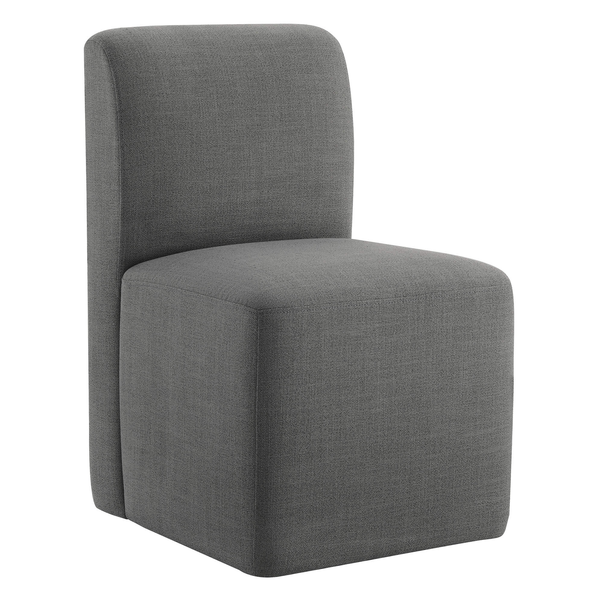 Aida Performance Fabric Rolling Dining Chair With Casters Base - Image 39