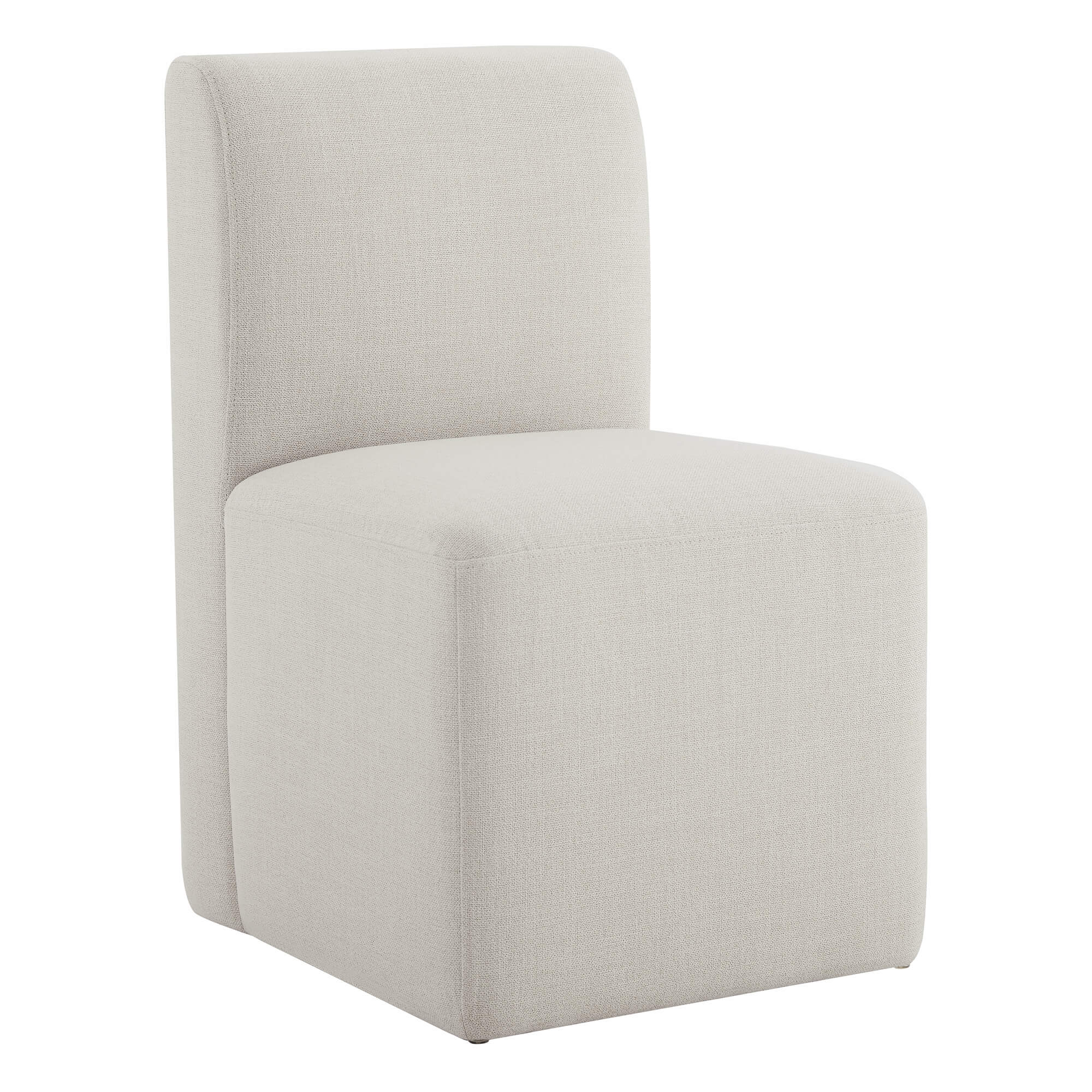 Aida Performance Fabric Rolling Dining Chair With Casters Base - Image 6