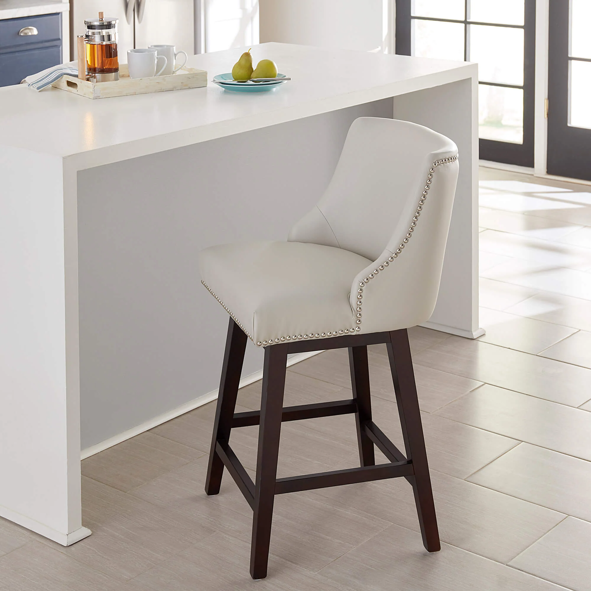 Asher Swivel Nailhead Trim Bar & Counter Stools - Image 102
