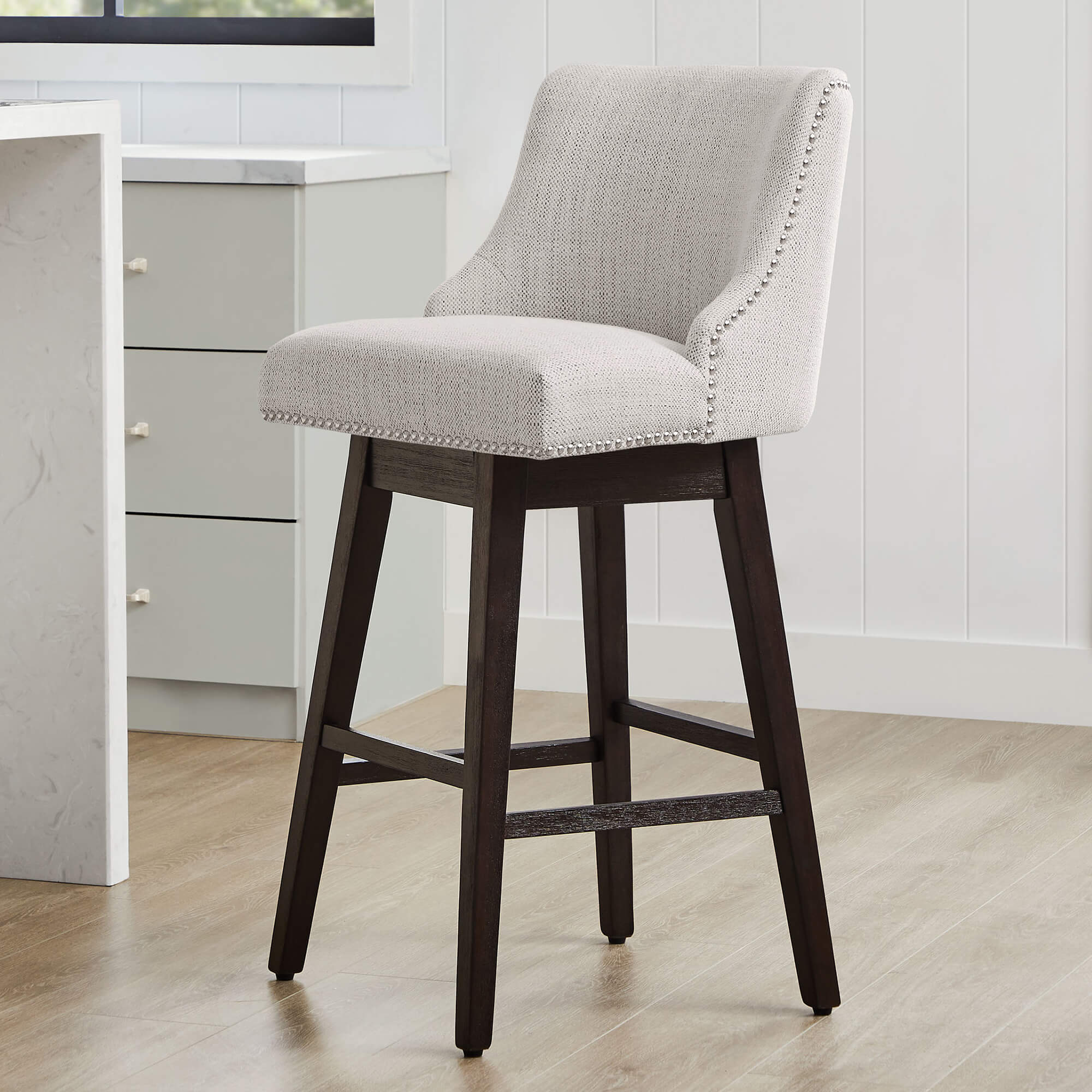 Asher Swivel Nailhead Trim Bar & Counter Stools - Image 115
