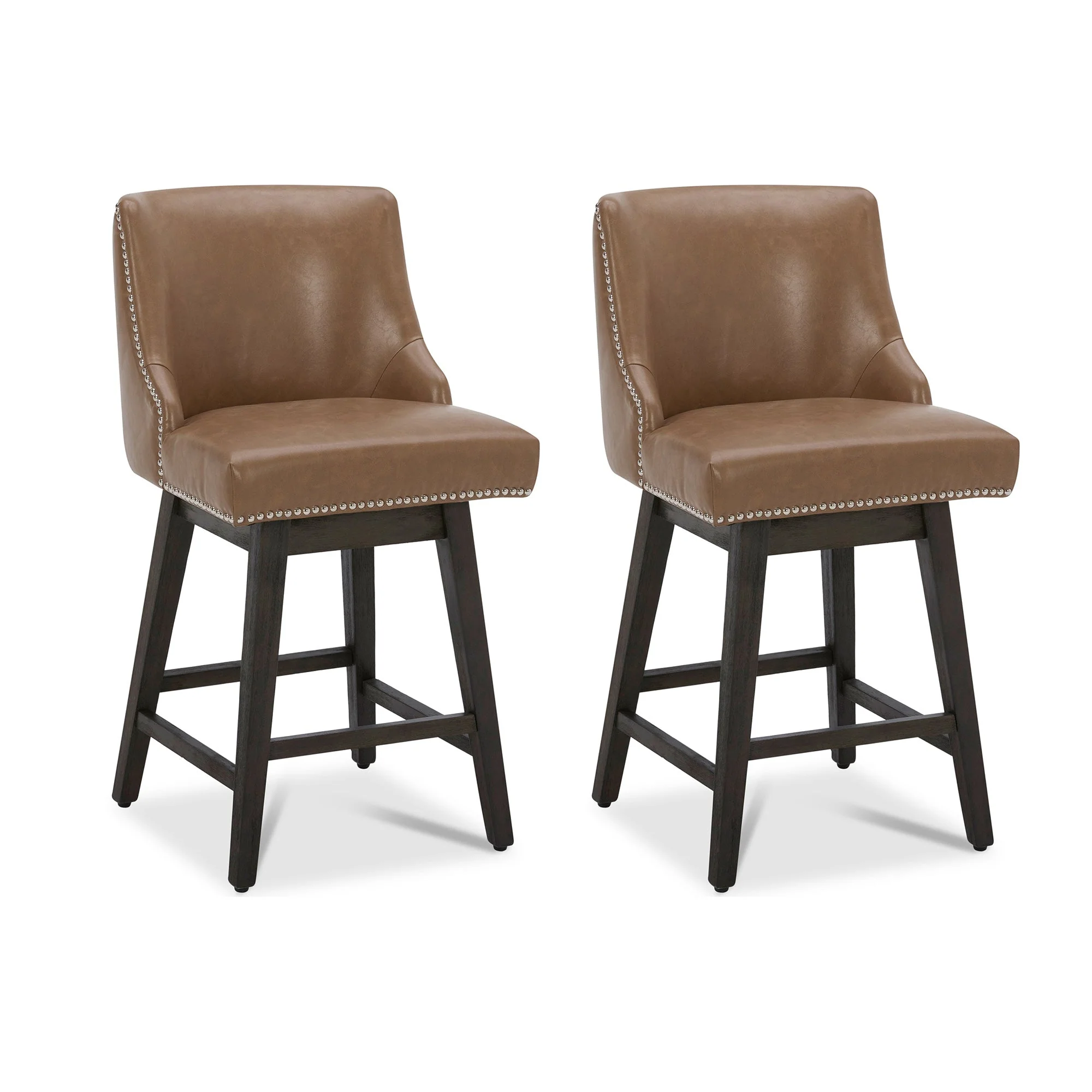 Asher Swivel Nailhead Trim Bar & Counter Stools - Image 144