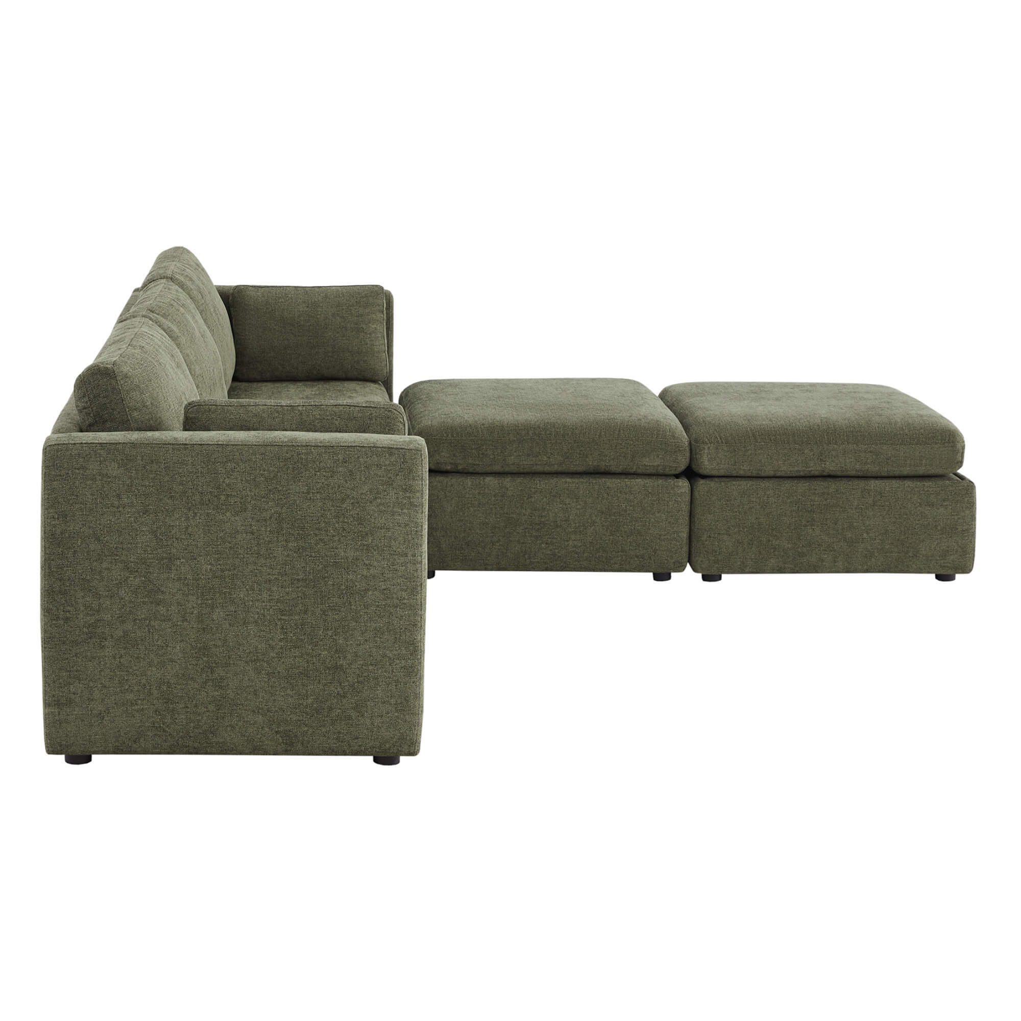 Delaney 5-Seat Modular Sofa Chaise with Storage Ottomans - Image 90