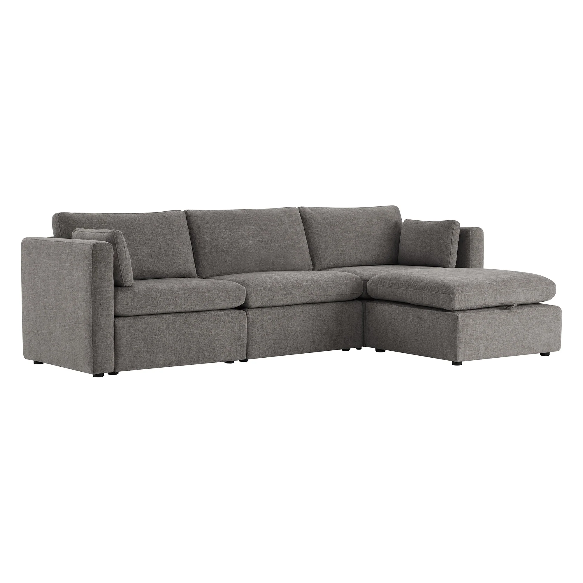 Delaney 4-Seat Modular Sofa Chaise with Storage Ottoman - Image 68
