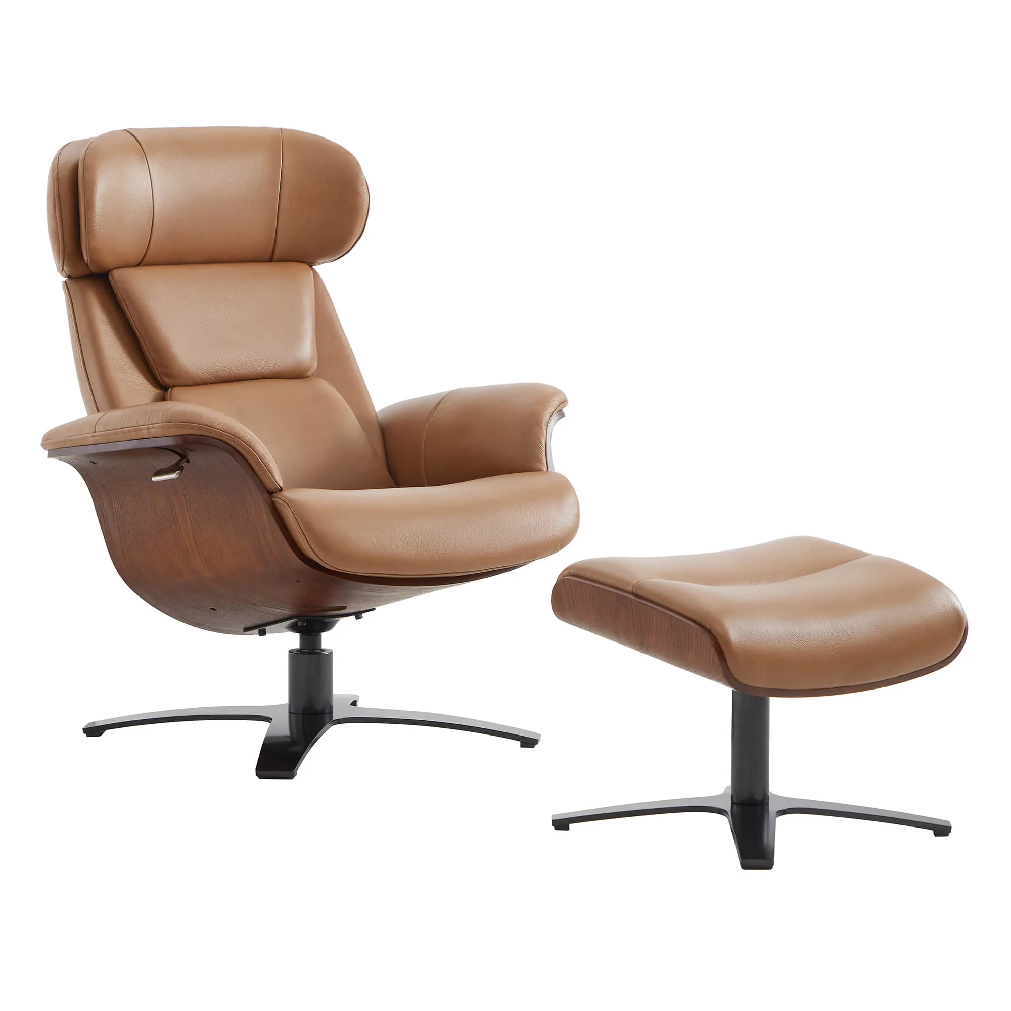 Elvin Leather Recliner & Ottoman - Image 4