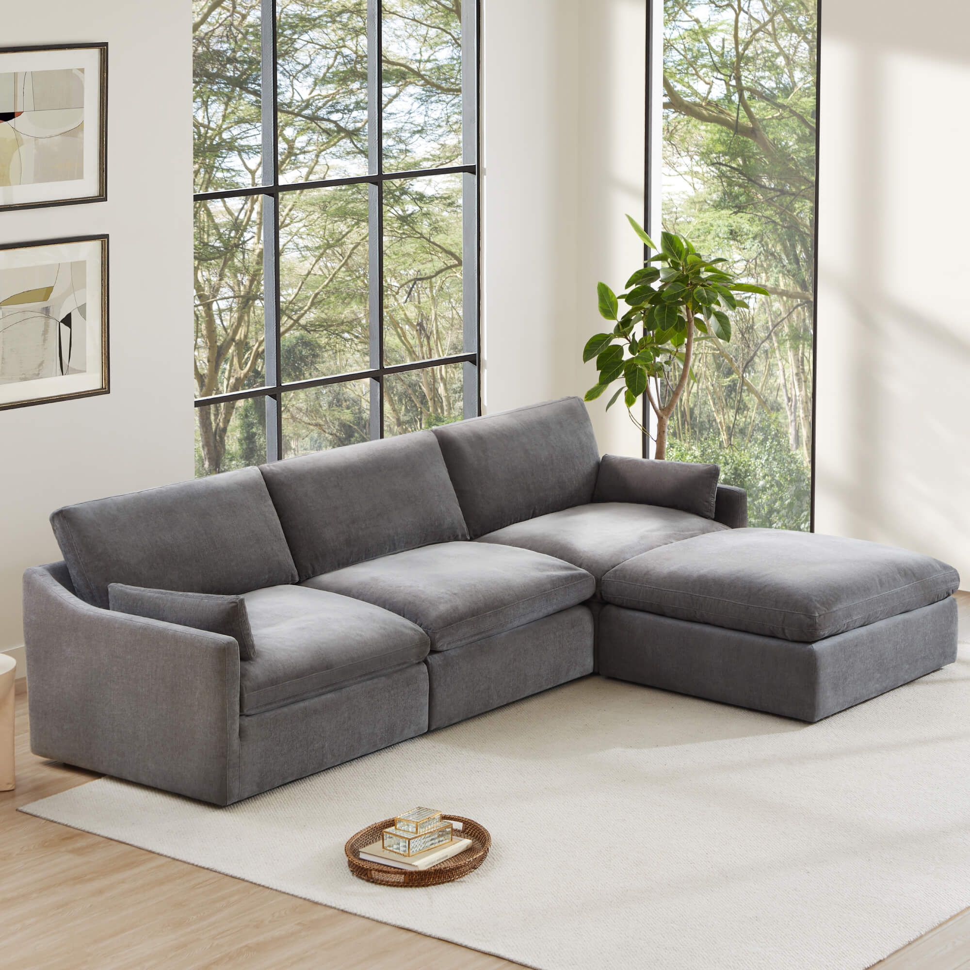 Kenna Modular 4 Seat Sofa-Chaise Sectional - Image 29