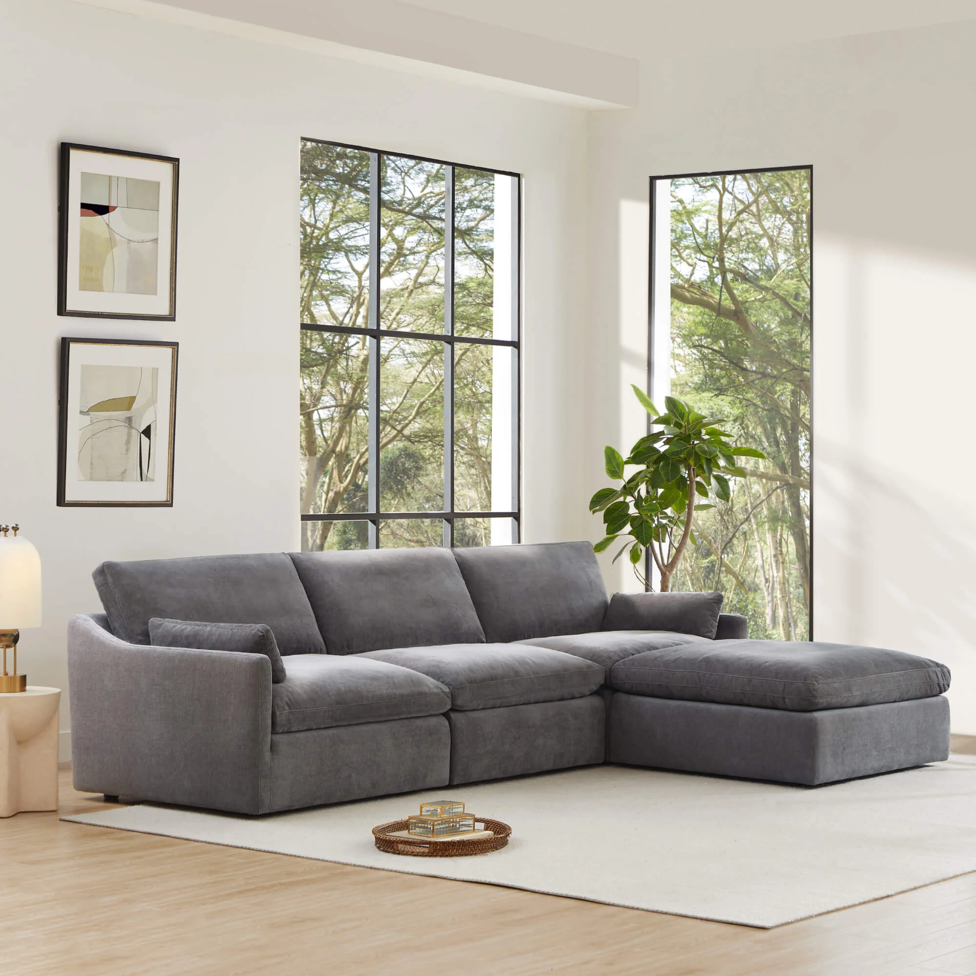 Kenna Modular 4 Seat Sofa-Chaise Sectional - Image 30