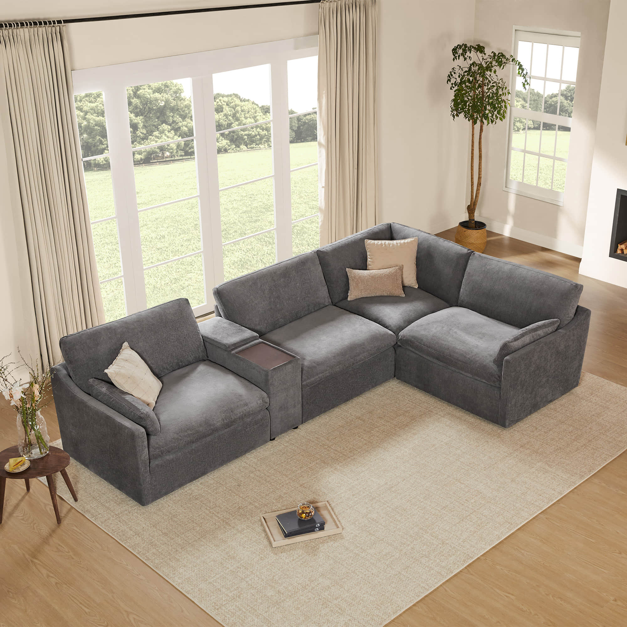 Kenna Modular 4 Seat Sofa-Chaise Sectional - Image 36