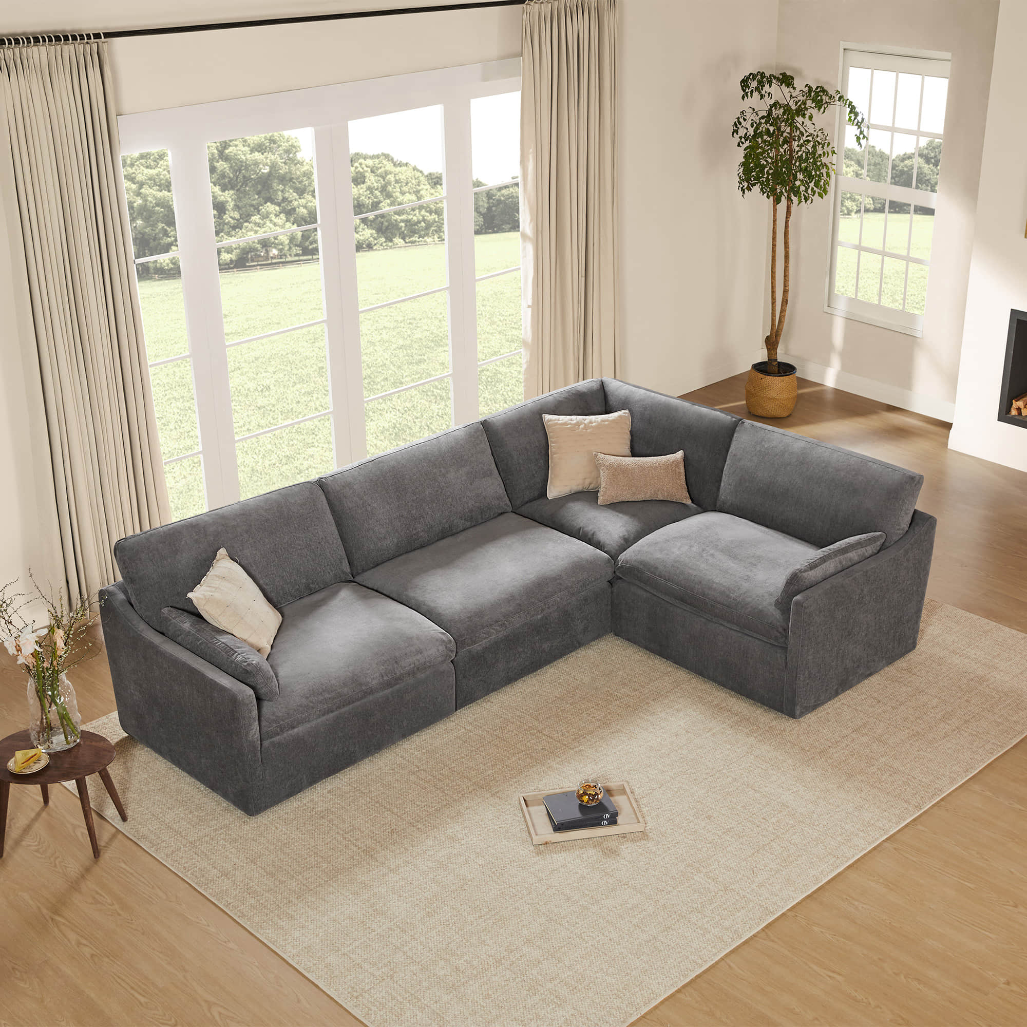 Kenna Modular 4 Seat Sofa-Chaise Sectional - Image 37