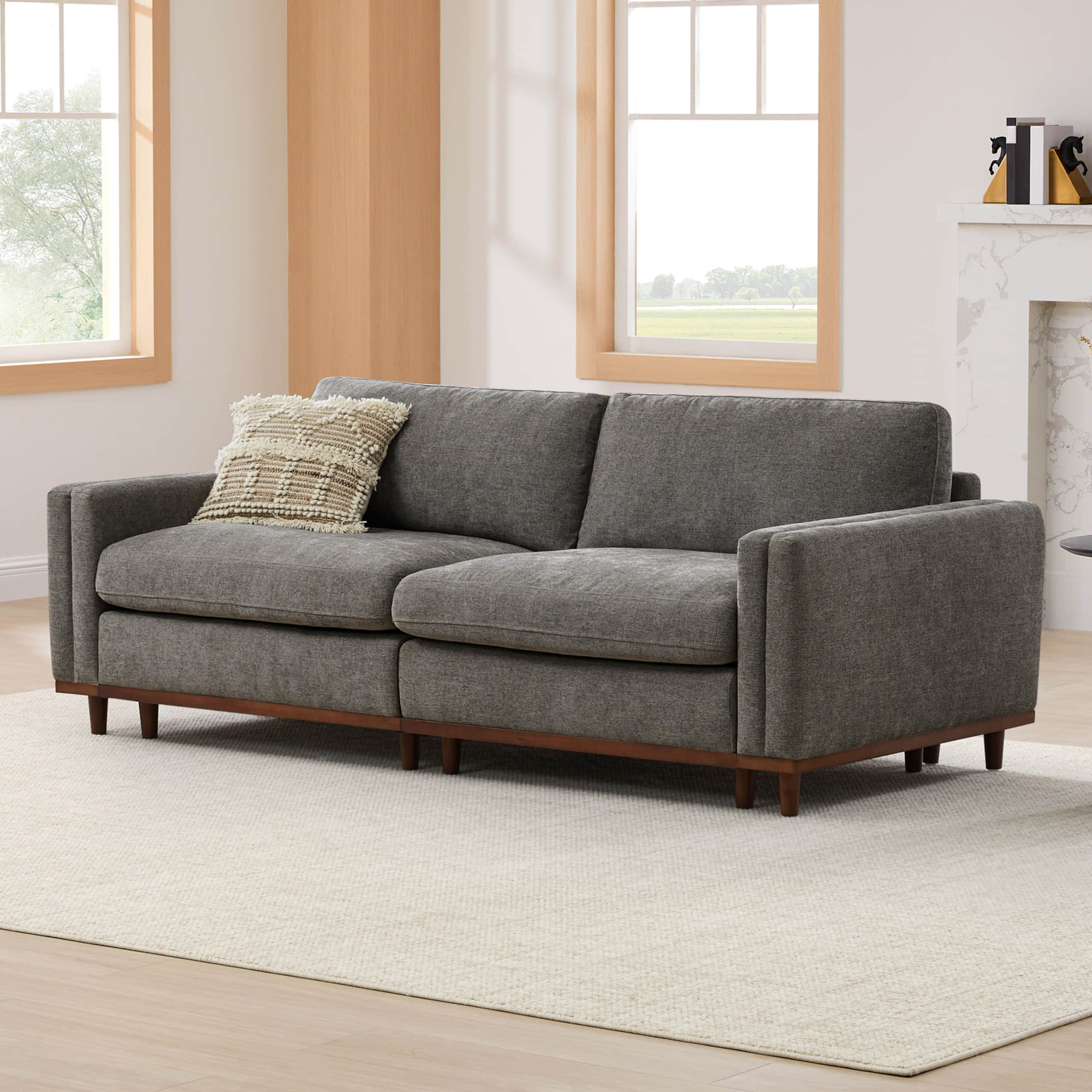 Liam 2-Piece Overstuffed Feather Wood Base Sectional Sofa - Image 10