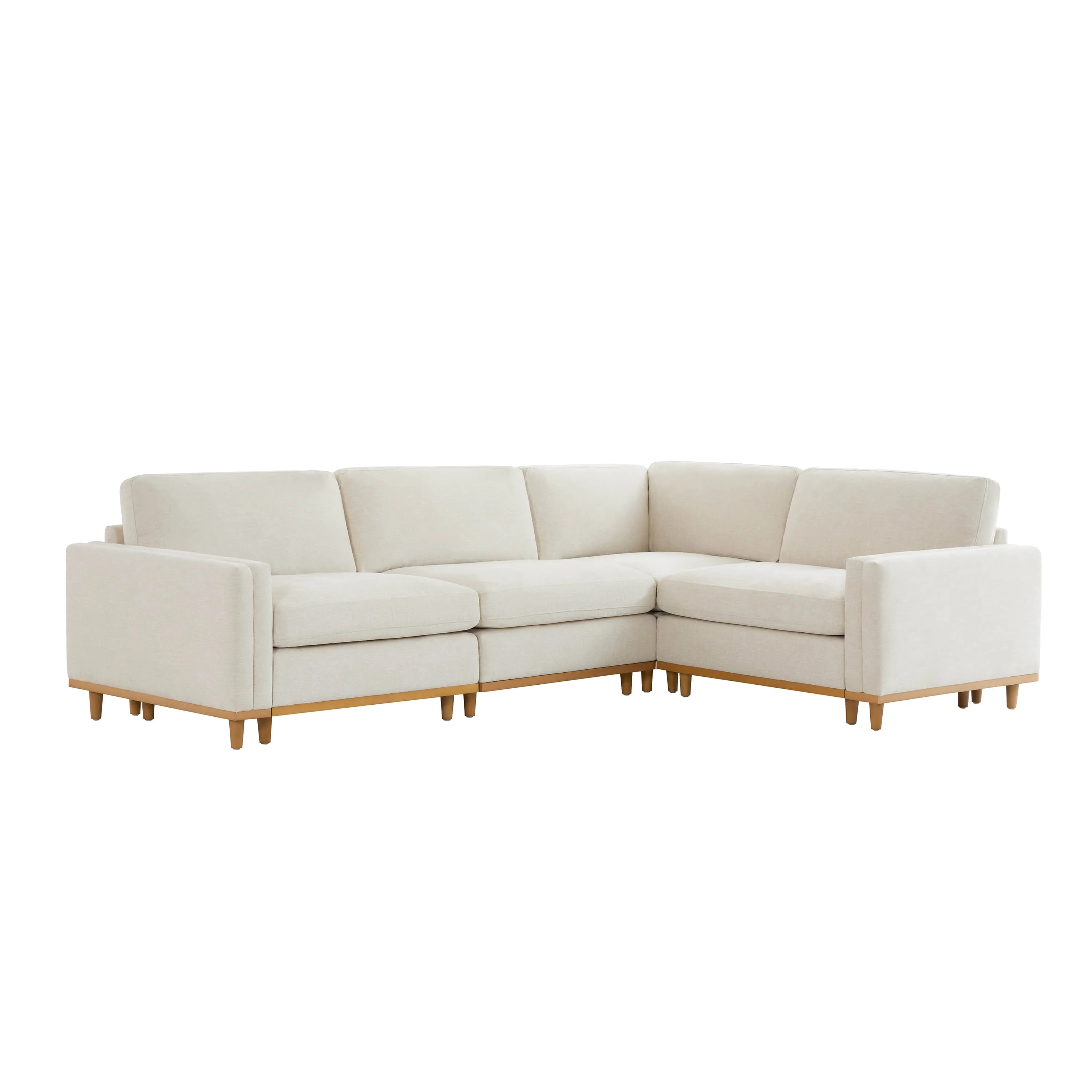 Liam 4-Piece Overstuffed Feather Wood Base Sectional Sofa - Image 36