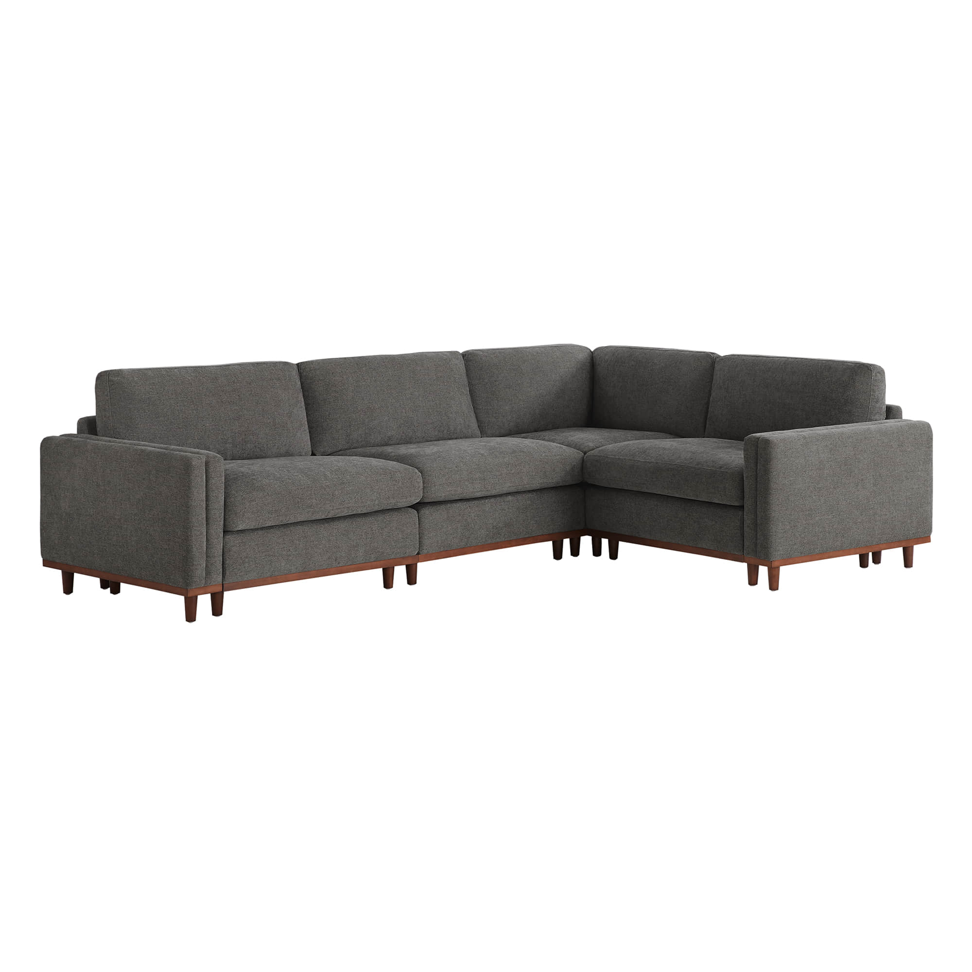 Liam 4-Piece Overstuffed Feather Wood Base Sectional Sofa - Image 65