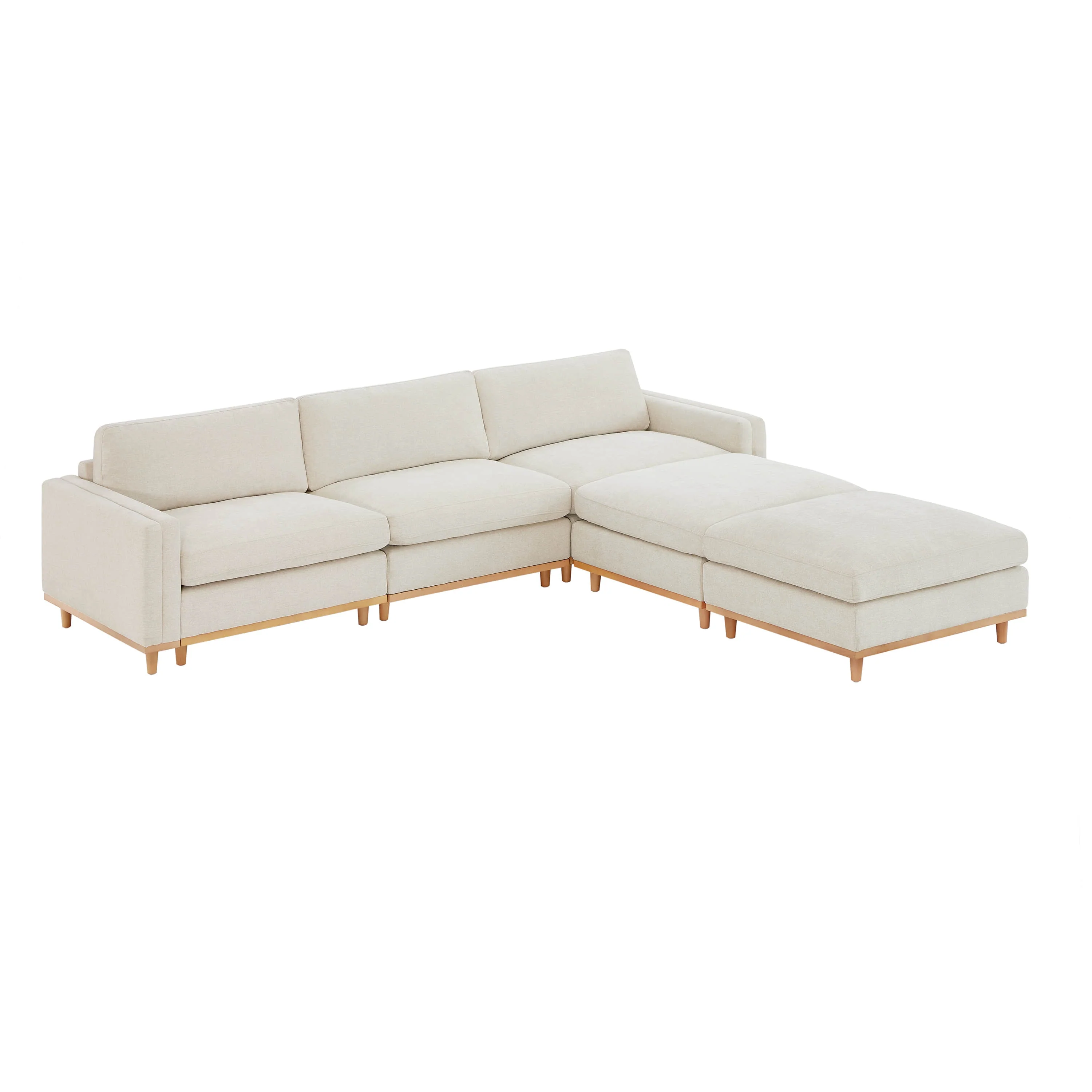 Liam 5-Piece Overstuffed Feather Wood Base Sectional Sofa - Image 12