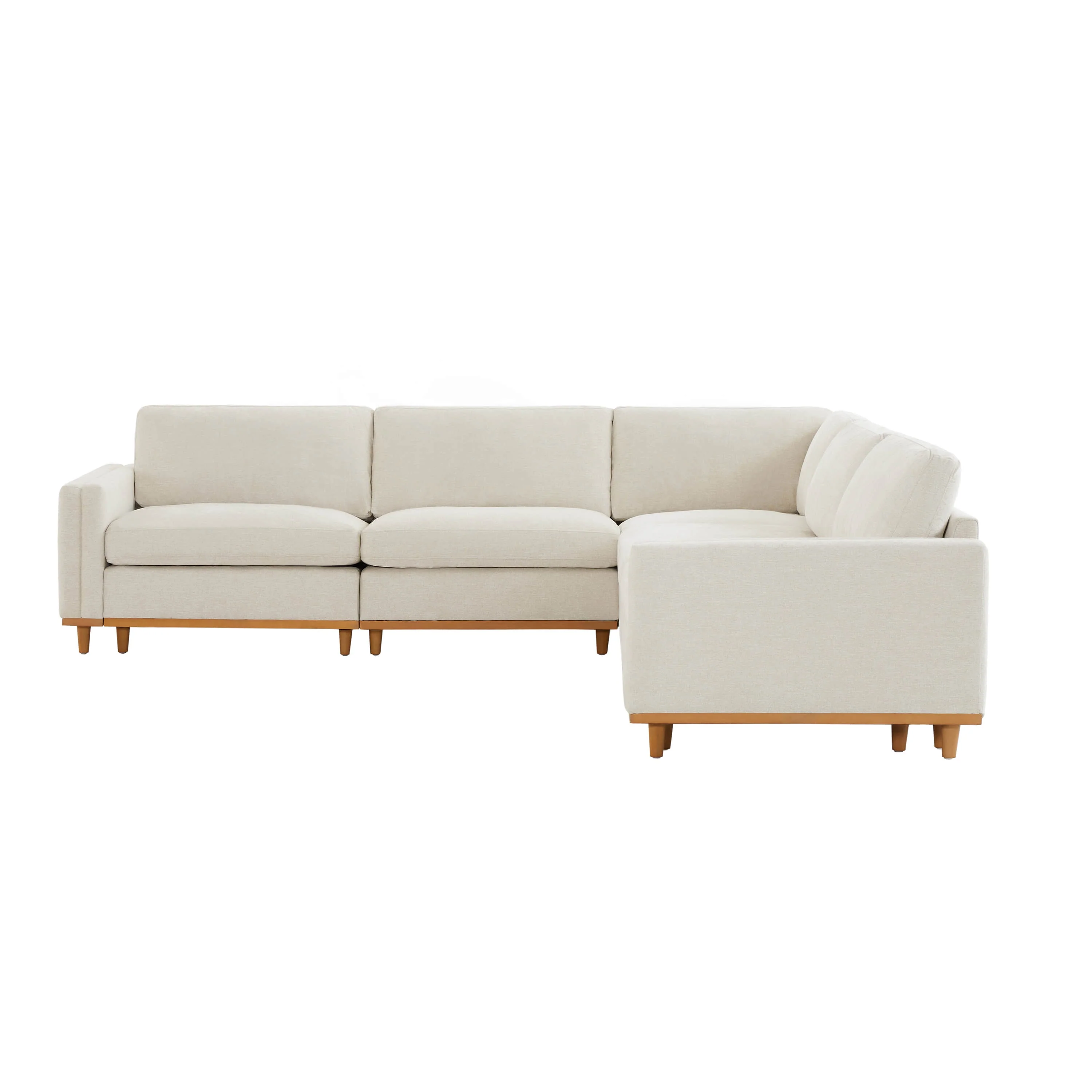 Liam 5-Piece Overstuffed Feather Wood Base Sectional Sofa - Image 21