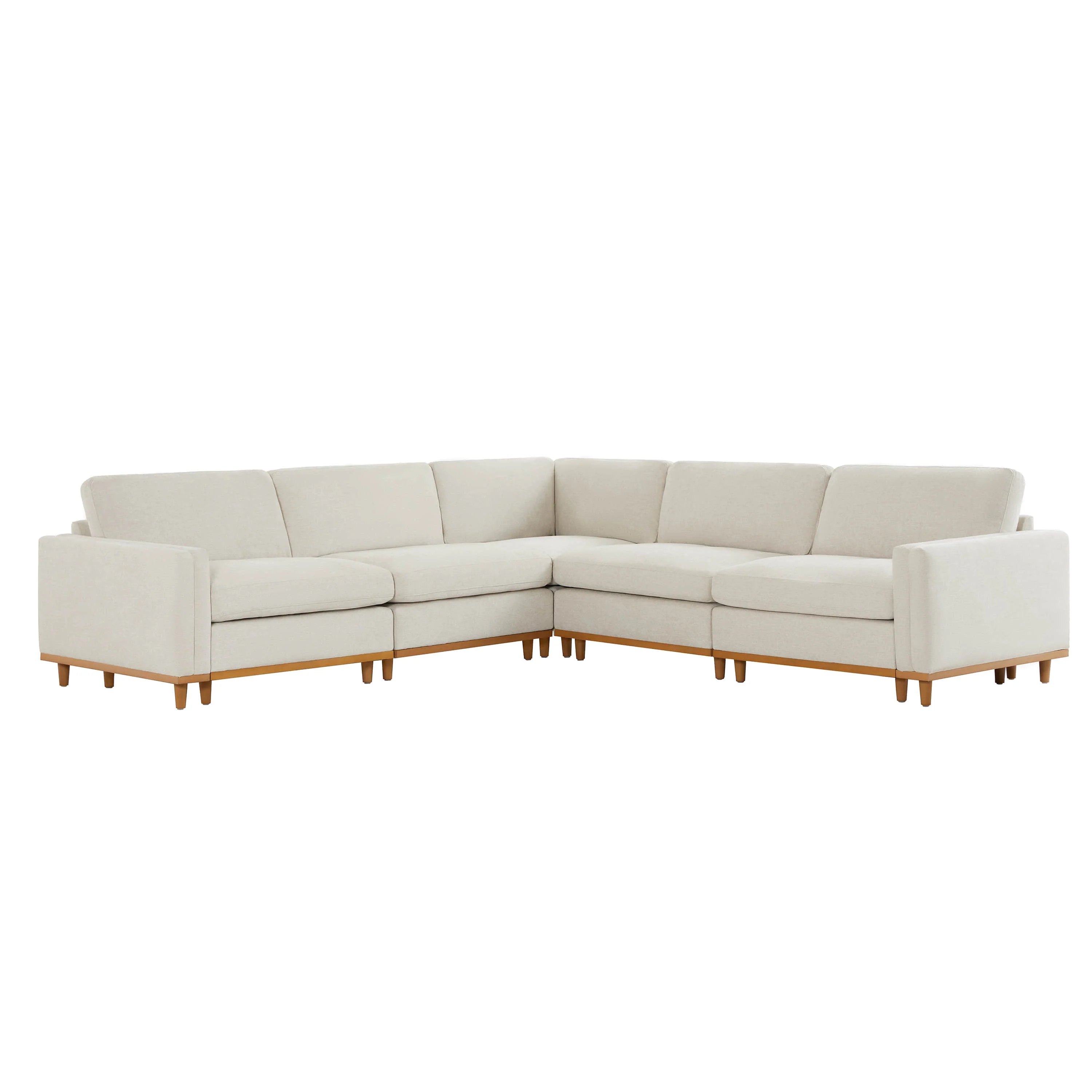 Liam 5-Piece Overstuffed Feather Wood Base Sectional Sofa - Image 22