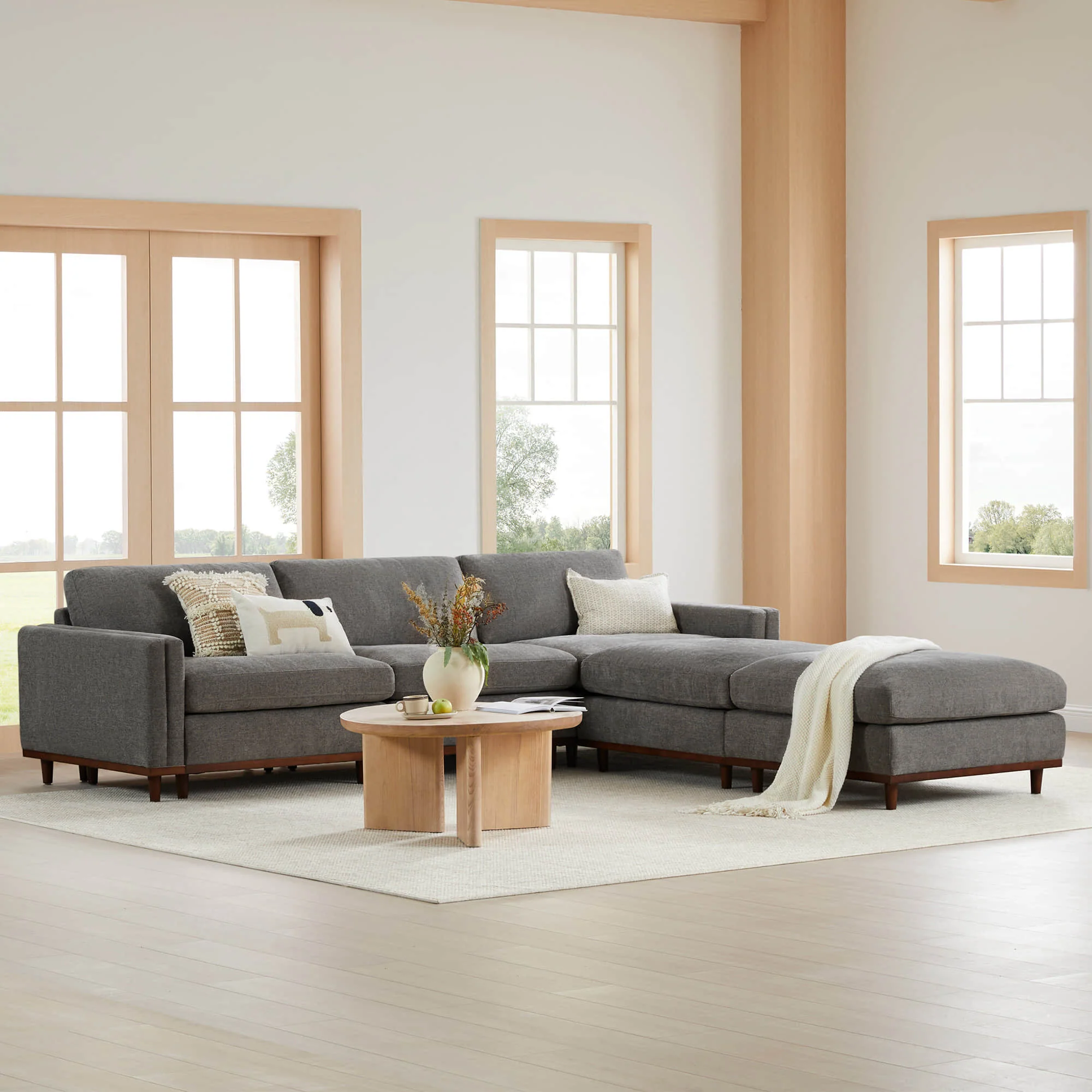 Liam 5-Piece Overstuffed Feather Wood Base Sectional Sofa - Image 40