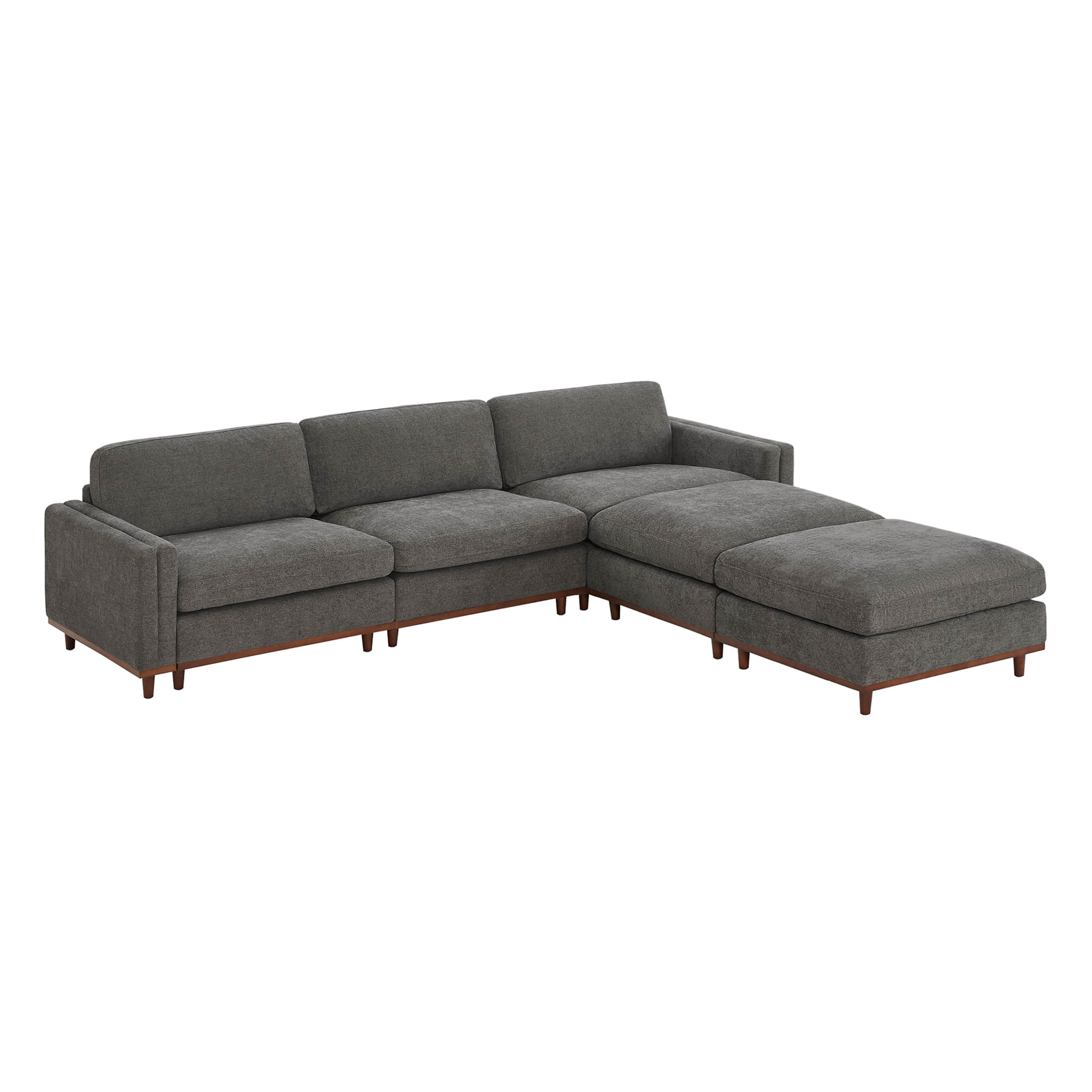 Liam 5-Piece Overstuffed Feather Wood Base Sectional Sofa - Image 47