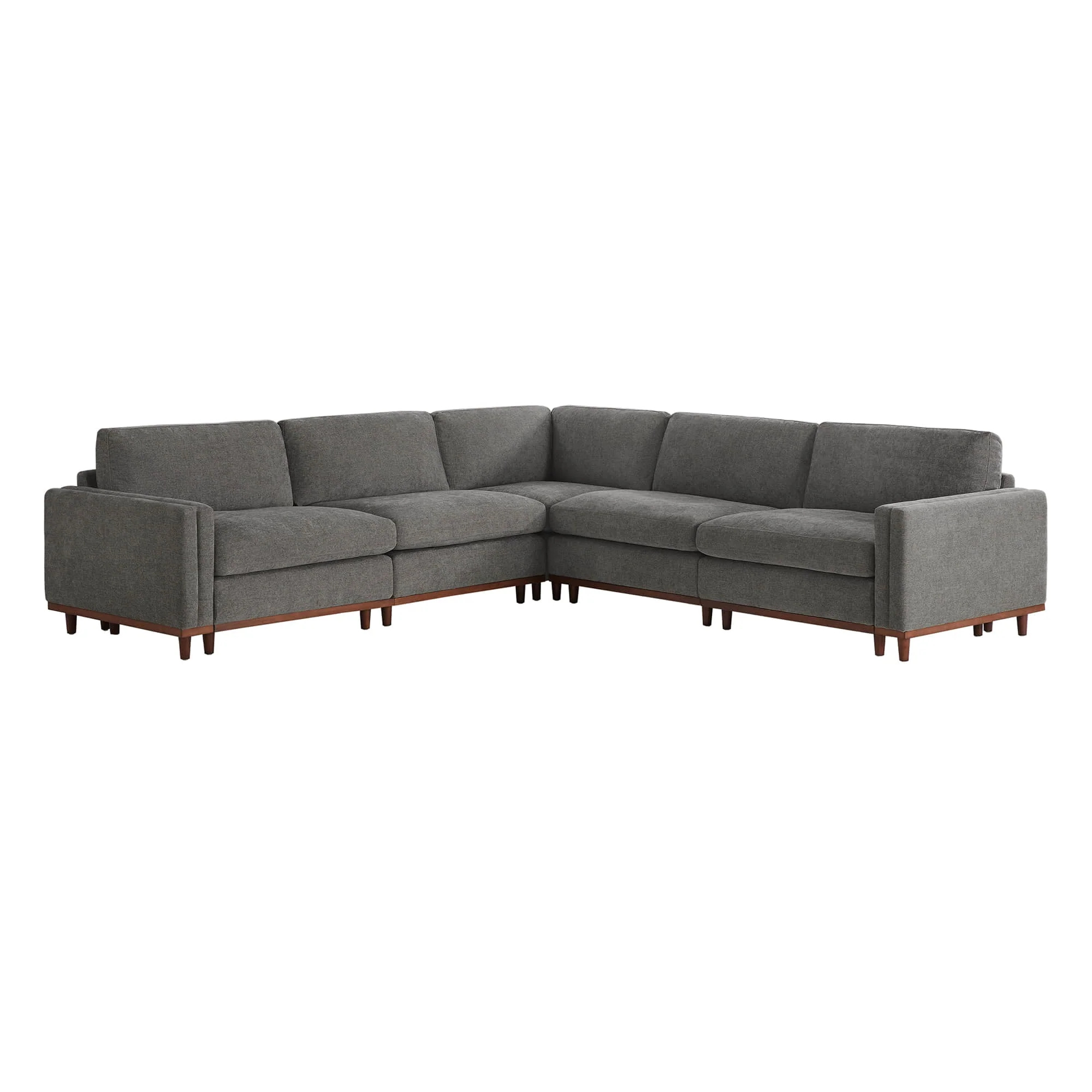 Liam 5-Piece Overstuffed Feather Wood Base Sectional Sofa - Image 54