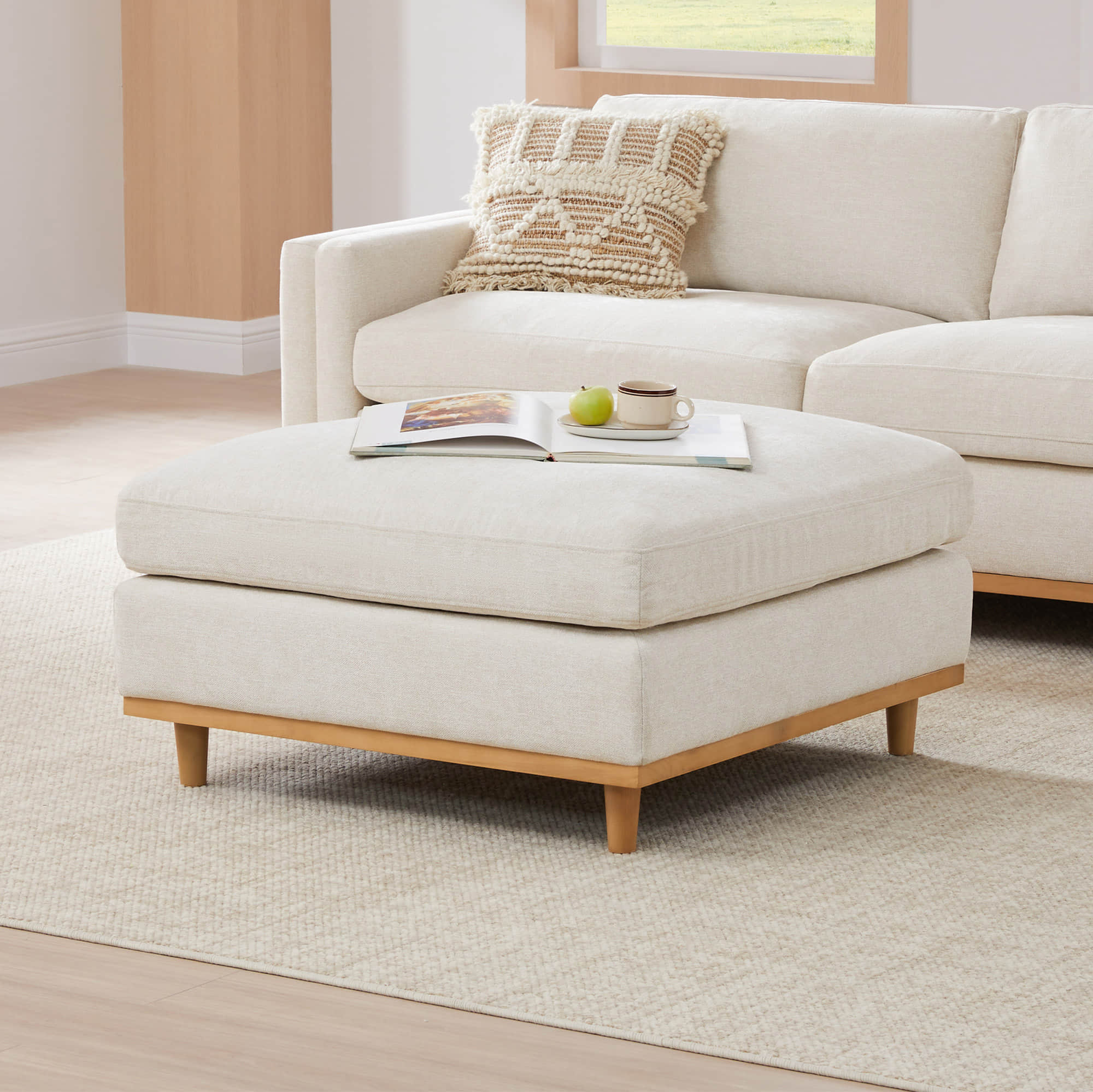 Liam 6-Piece Overstuffed Feather Wood Base Sectional Sofa - Image 8
