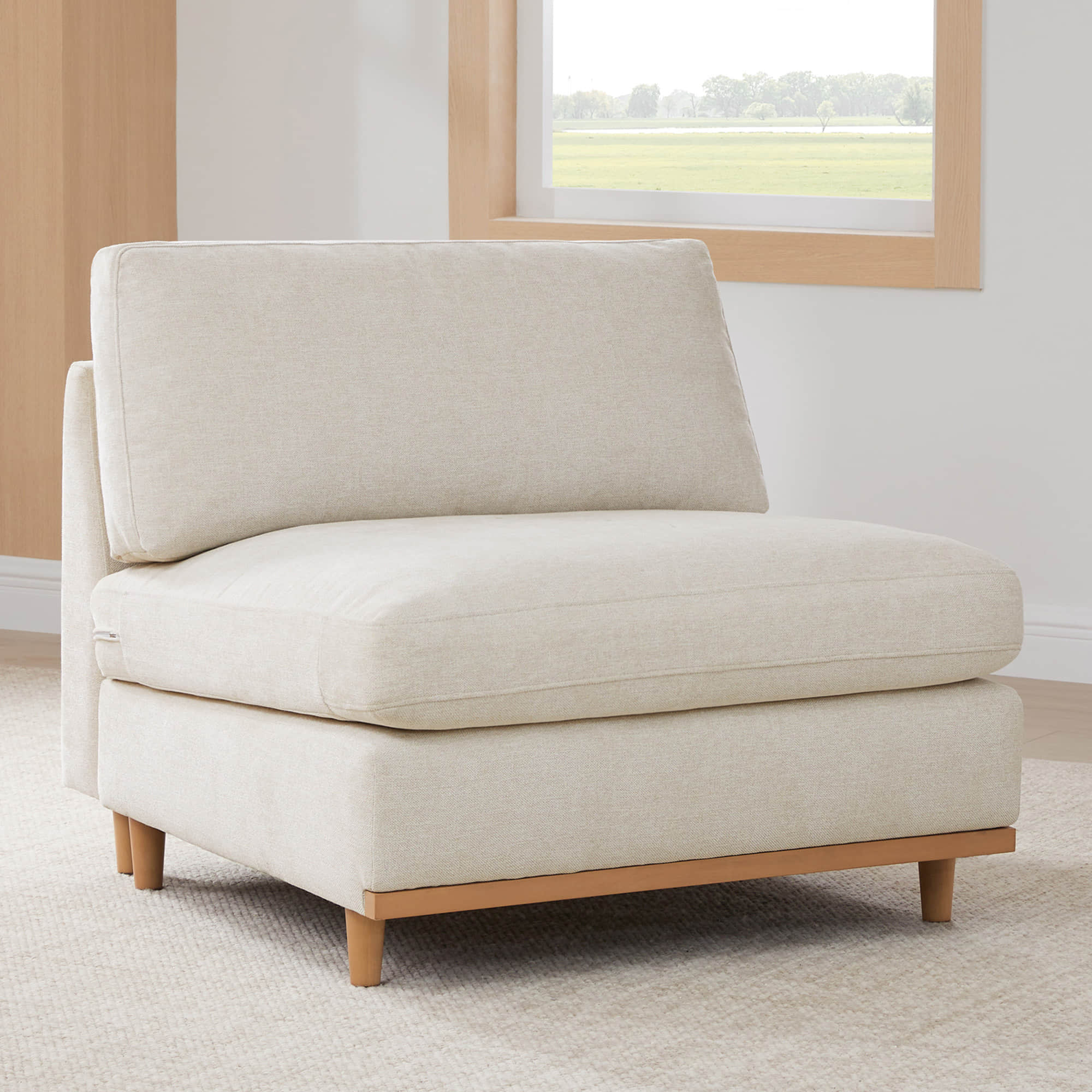 Liam 6-Piece Overstuffed Feather Wood Base Sectional Sofa - Image 9