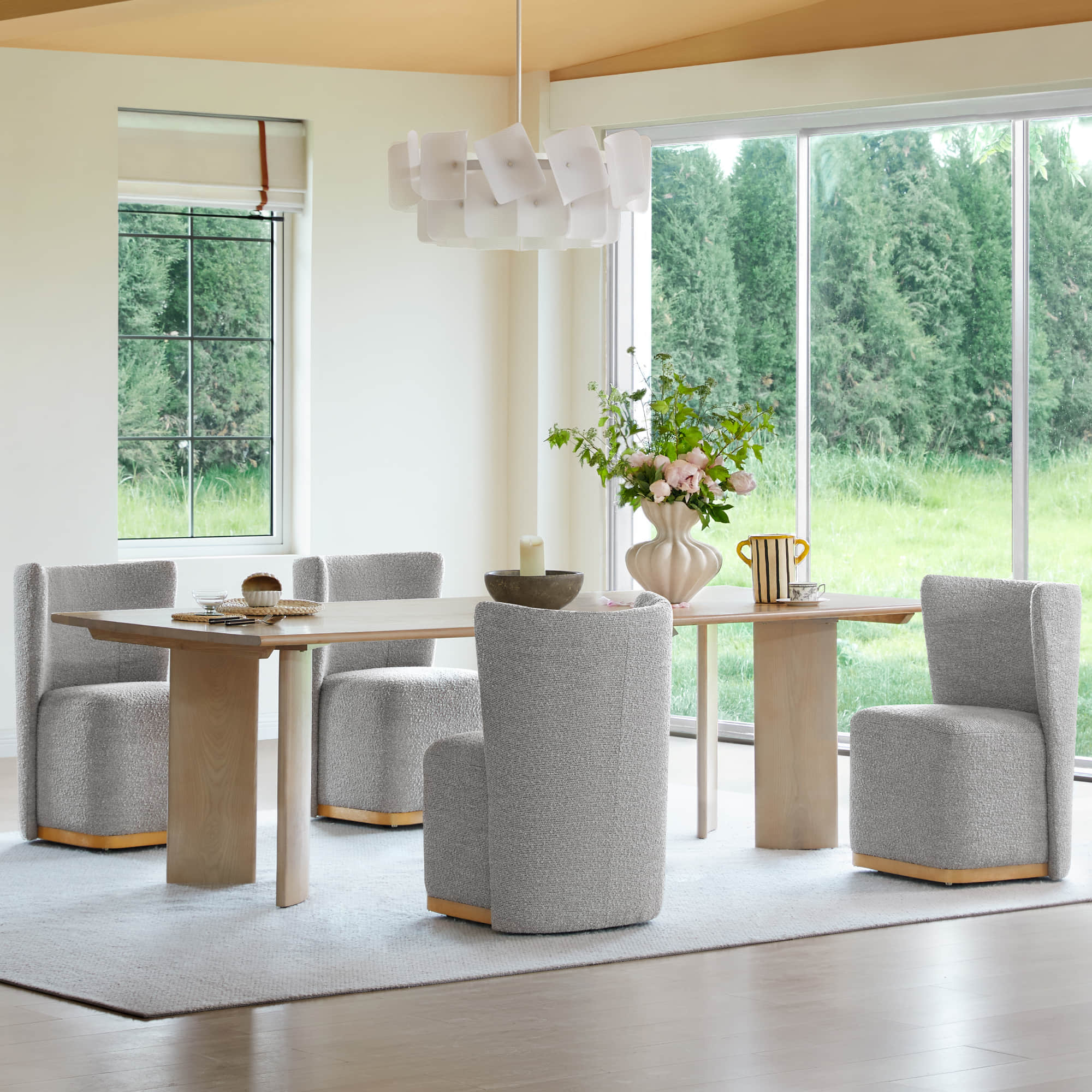 Lilibet Wingback Rolling Dining Chair With Casters - Image 69