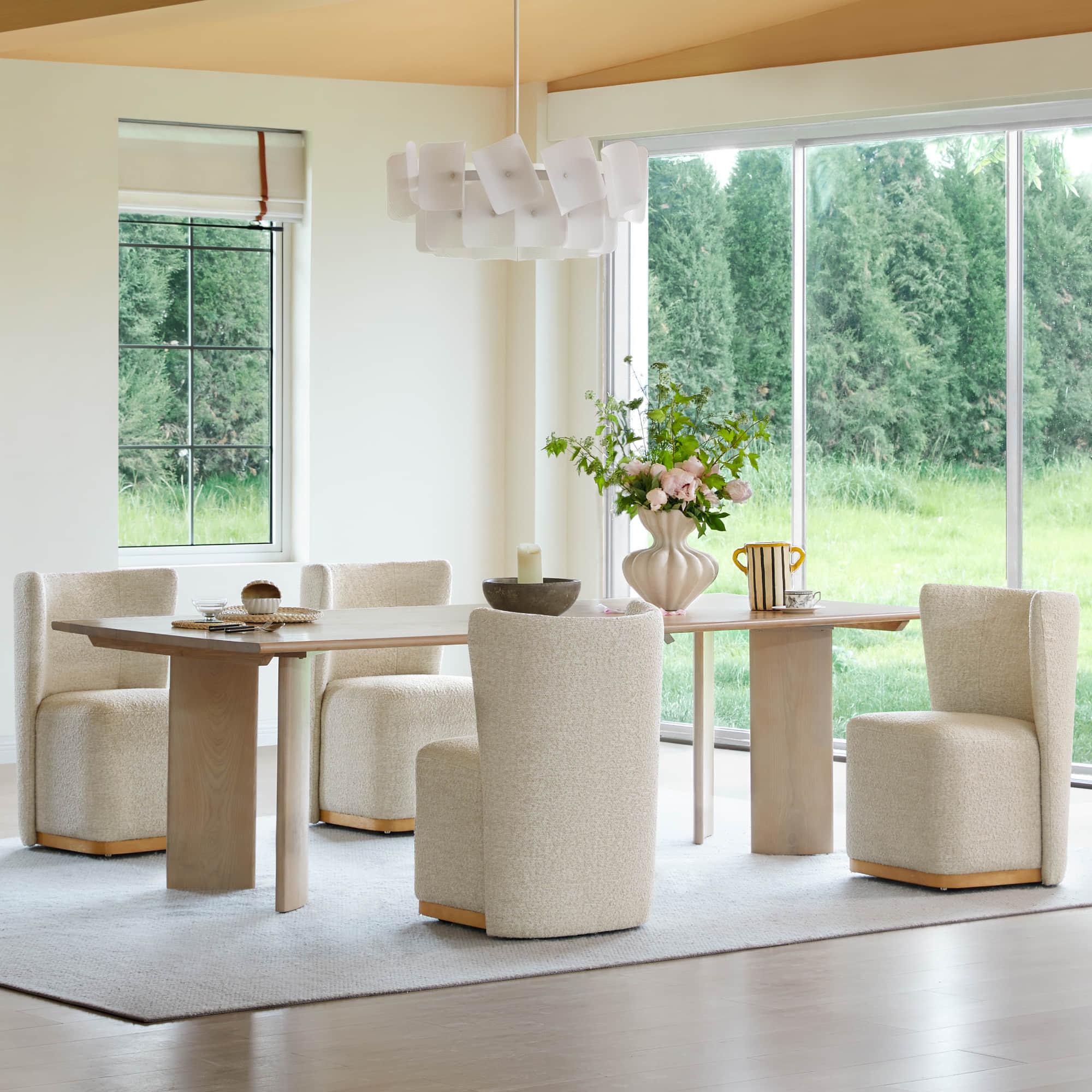 Lilibet Wingback Rolling Dining Chair With Casters - Image 71