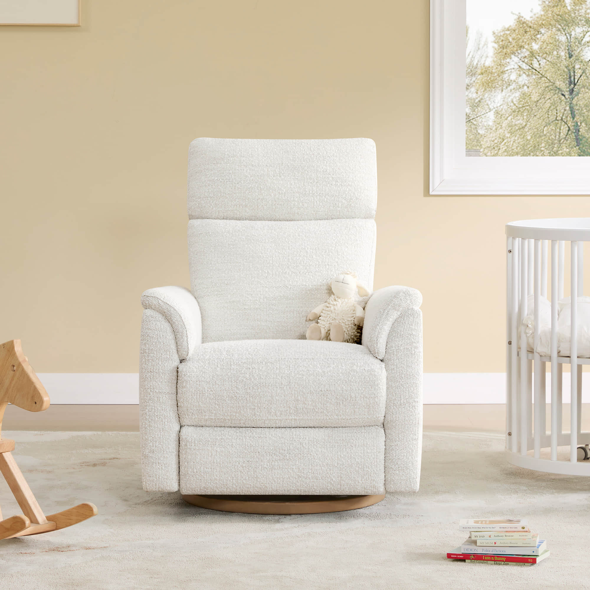 Lulla Power Swivel Nursery Glider Recliner with Power Headrest and Nightlight - Image 29