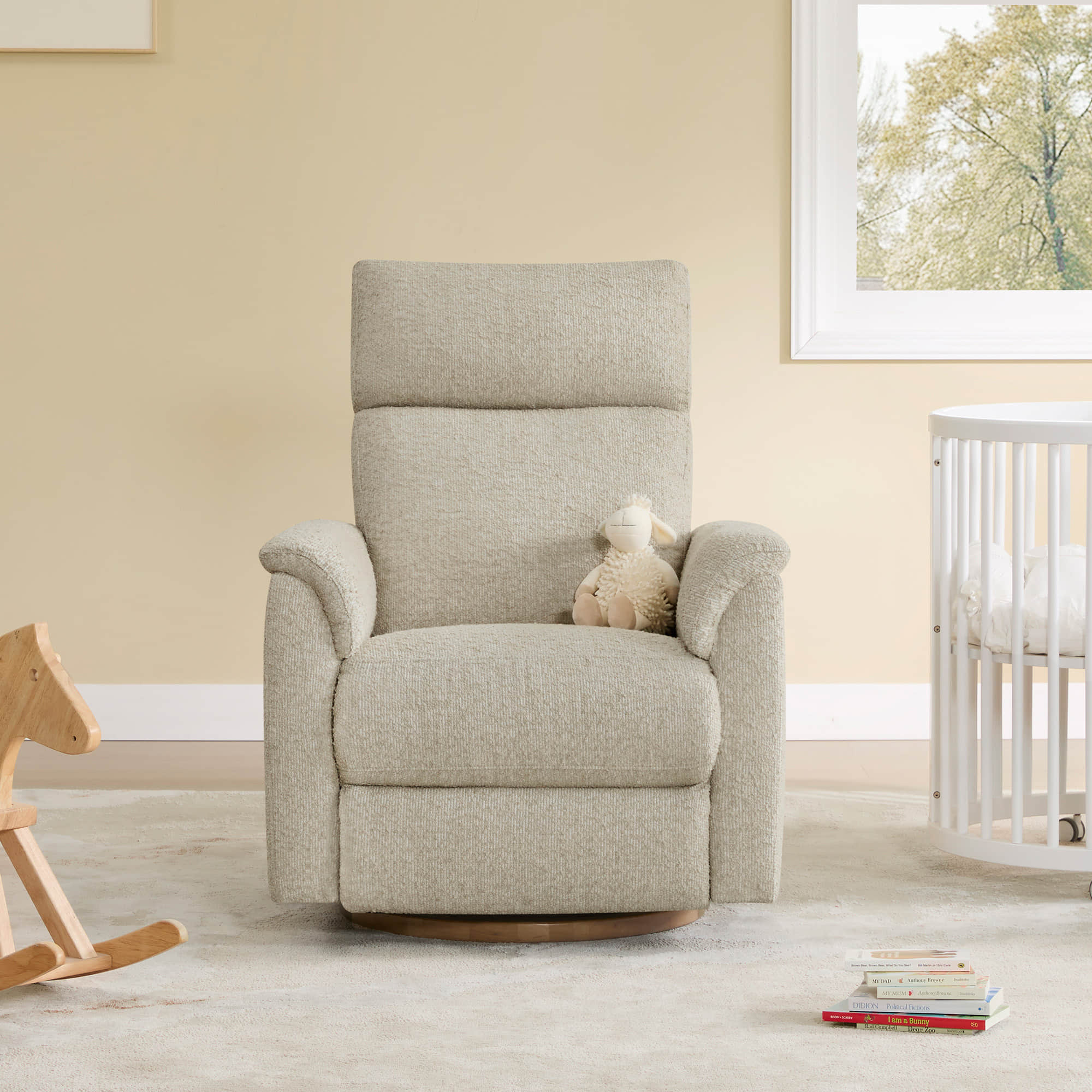 Lulla Power Swivel Nursery Glider Recliner with Power Headrest and Nightlight - Image 32