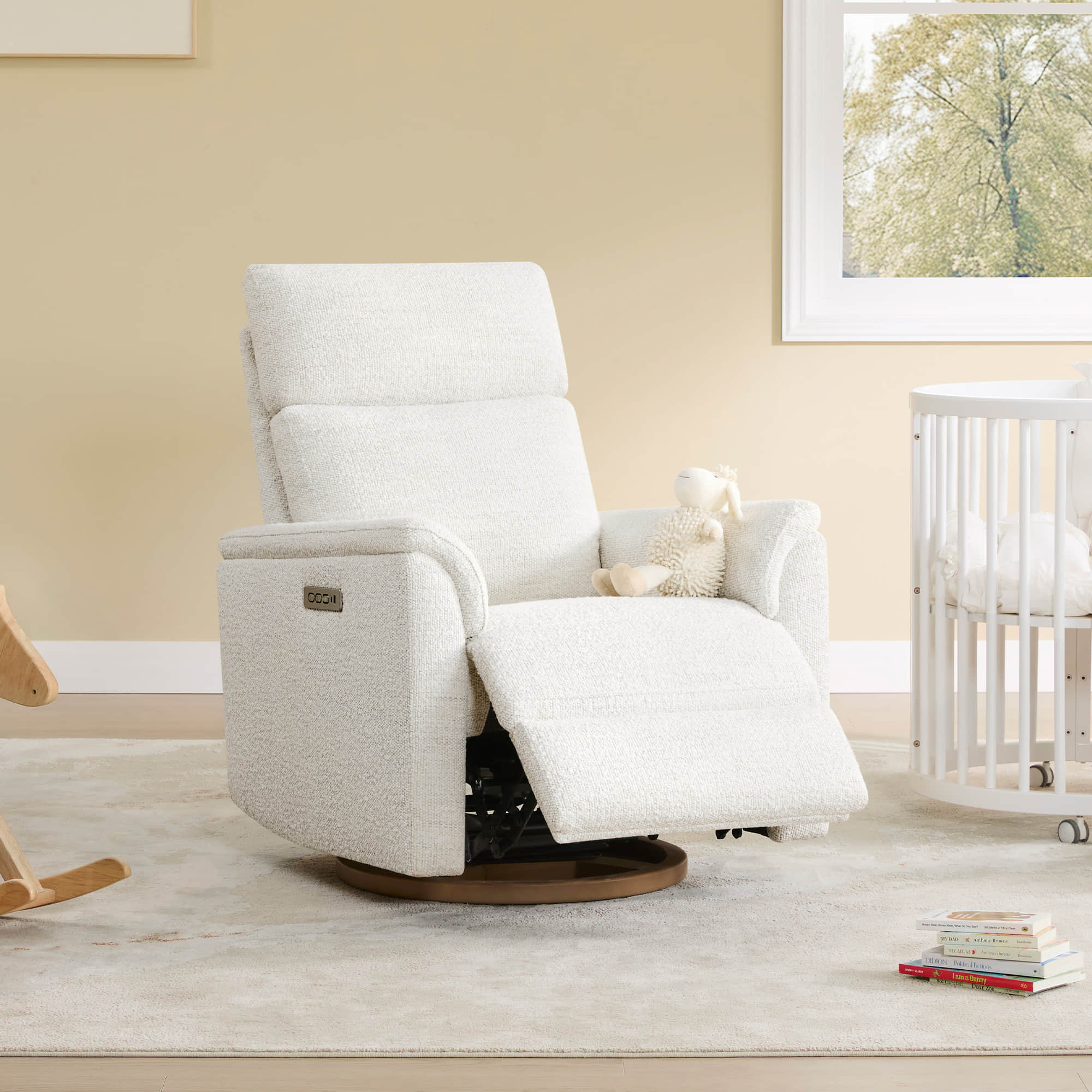 Lulla Power Swivel Nursery Glider Recliner with Power Headrest and Nightlight - Image 33