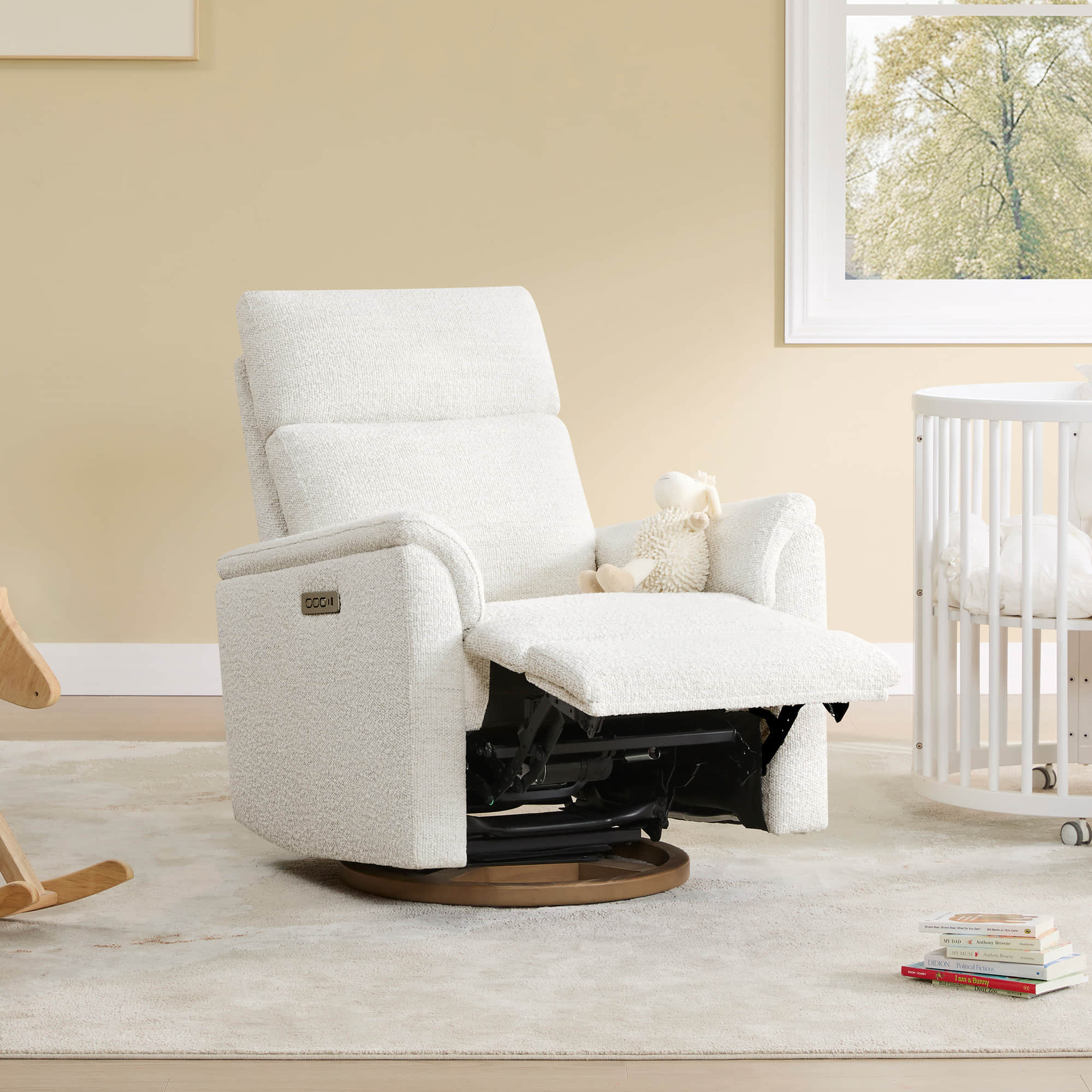 Lulla Power Swivel Nursery Glider Recliner with Power Headrest and Nightlight - Image 38