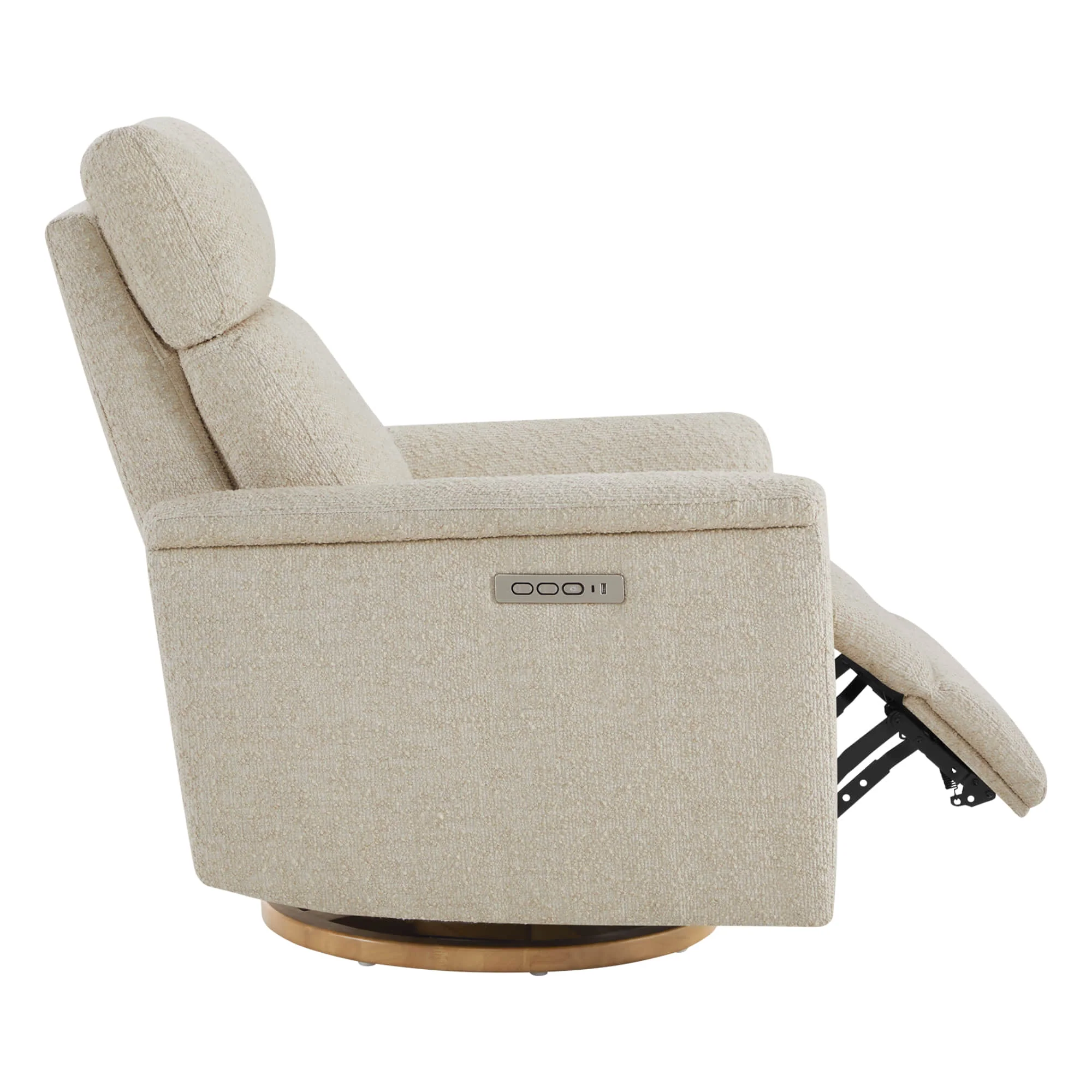 Lulla Power Swivel Nursery Glider Recliner with Power Headrest and Nightlight - Image 5