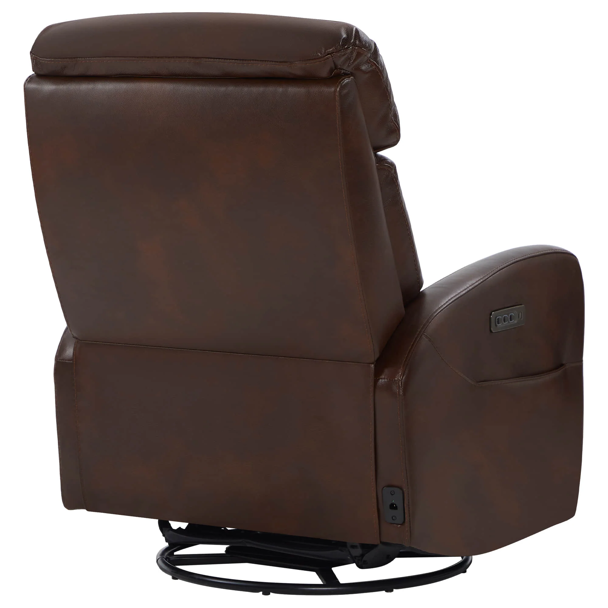 Maxwell Genuine Leather Swivel Glider Recliner with Power Lumbar&Headrest - Image 12
