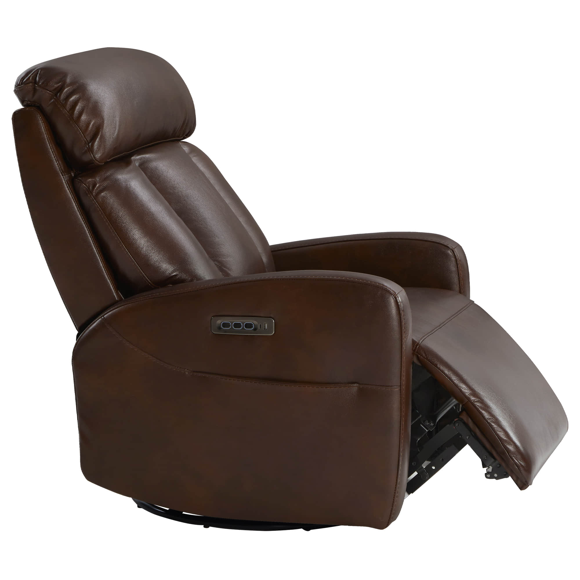 Maxwell Genuine Leather Swivel Glider Recliner with Power Lumbar&Headrest - Image 17
