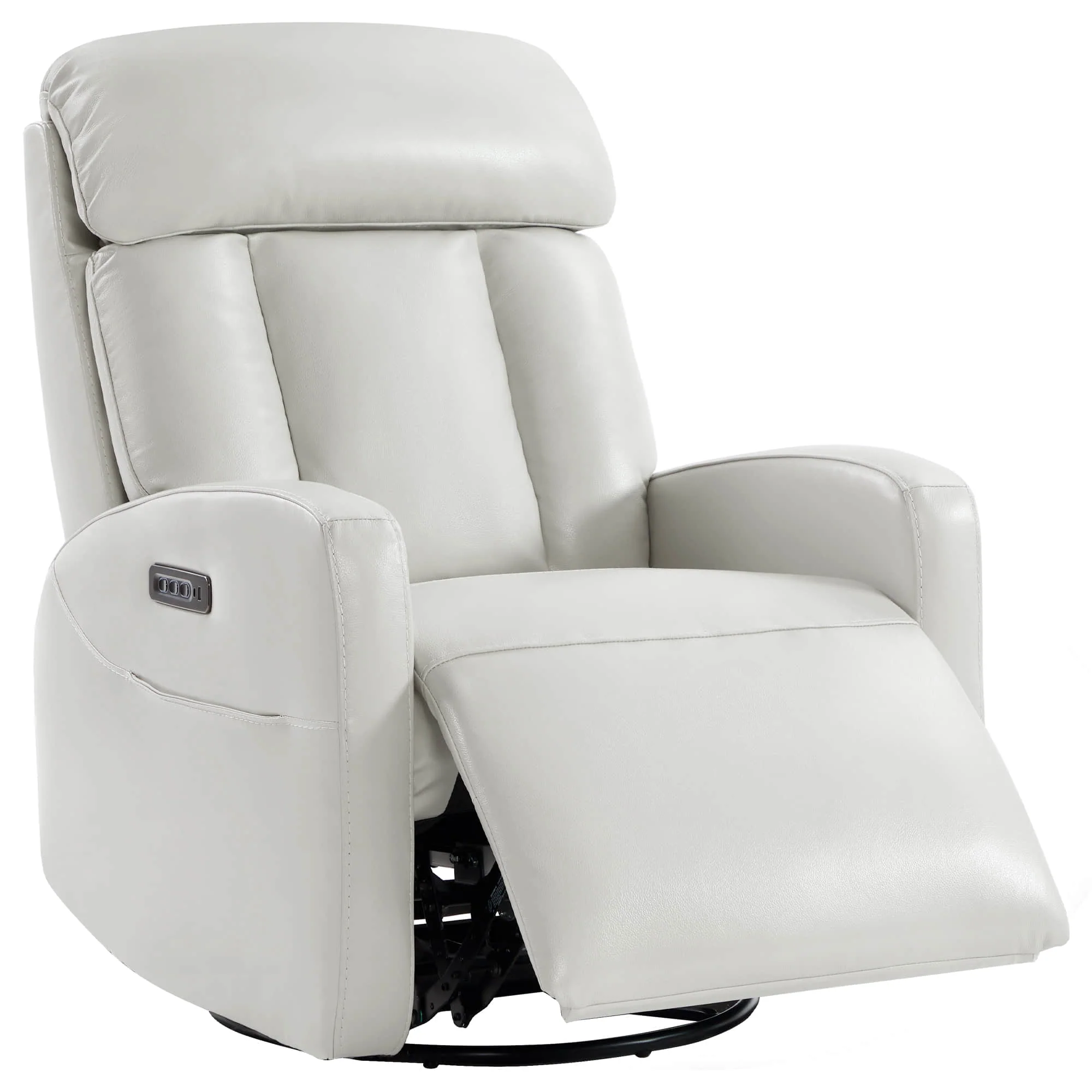 Maxwell Genuine Leather Swivel Glider Recliner with Power Lumbar&Headrest - Image 22