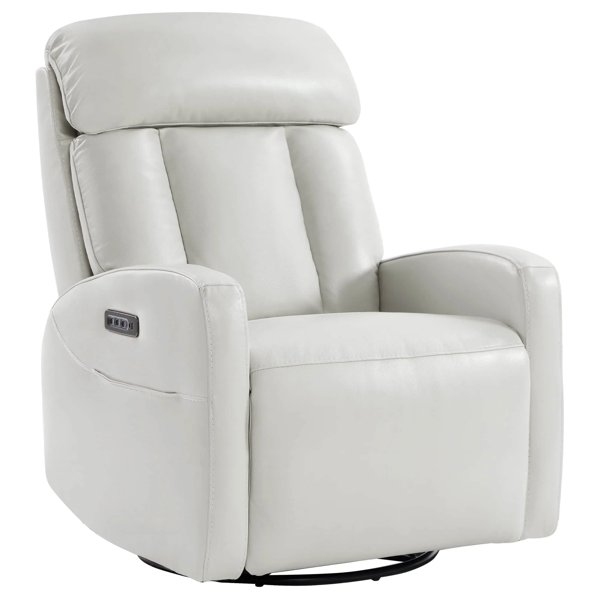 Maxwell Genuine Leather Swivel Glider Recliner with Power Lumbar&Headrest - Image 25