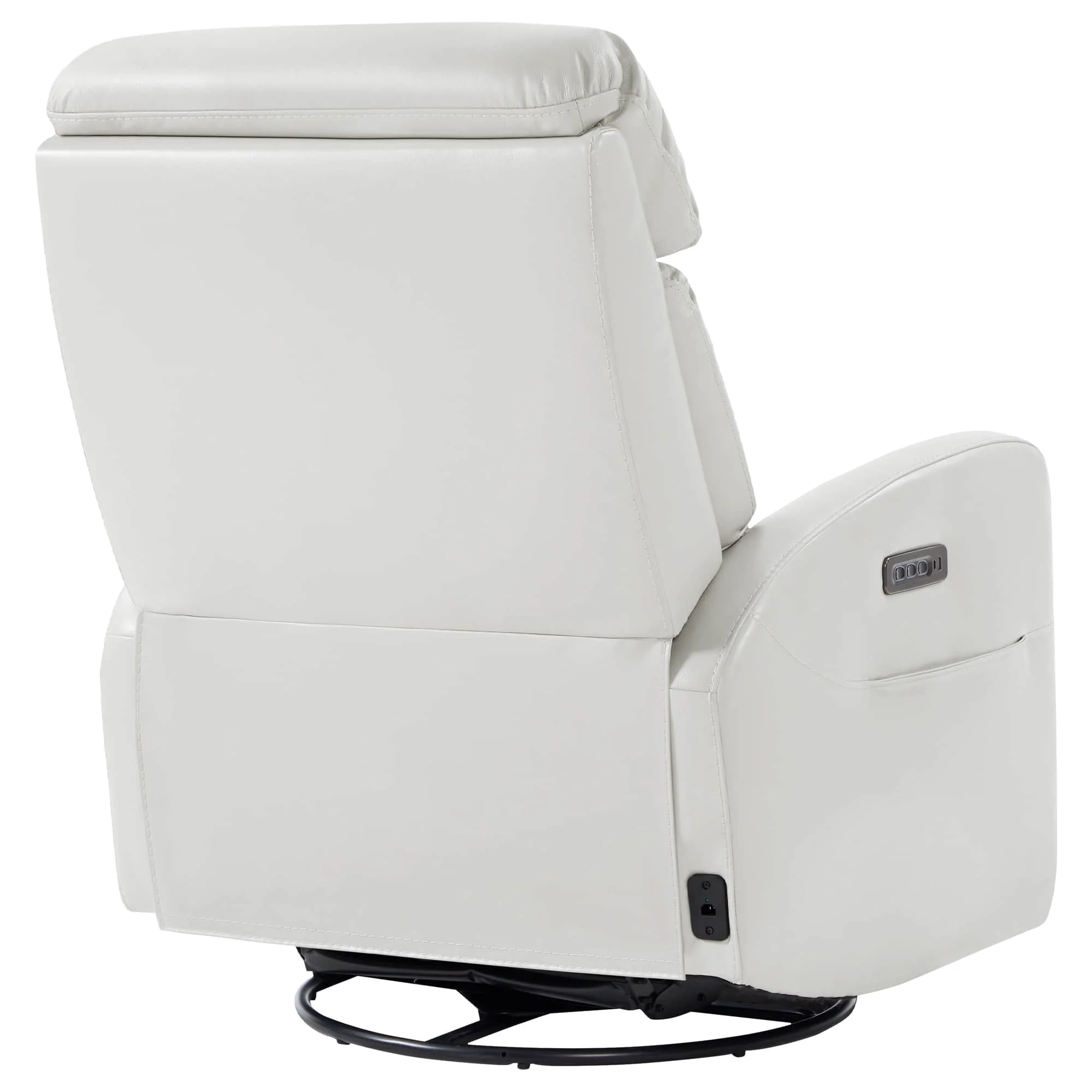 Maxwell Genuine Leather Swivel Glider Recliner with Power Lumbar&Headrest - Image 27