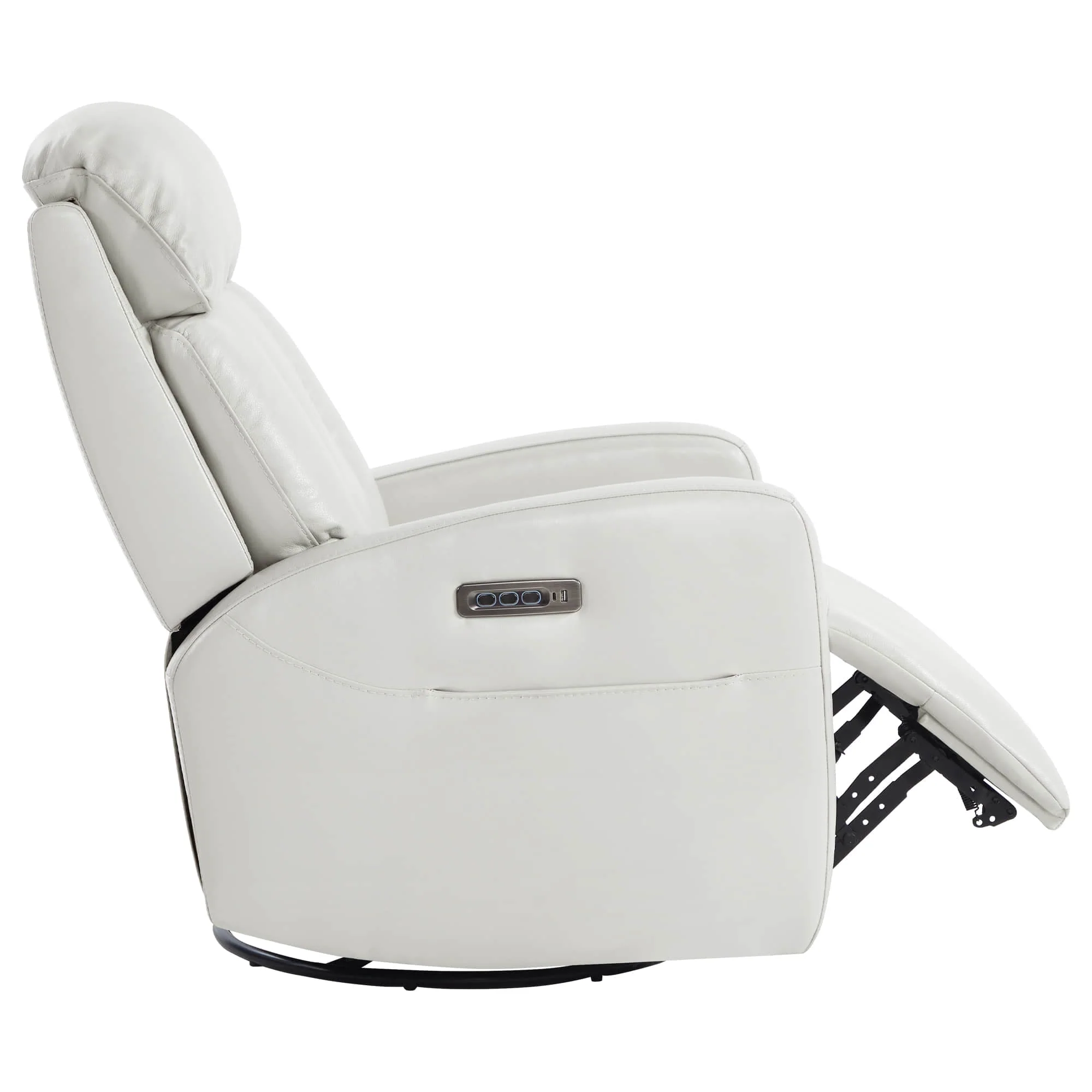 Maxwell Genuine Leather Swivel Glider Recliner with Power Lumbar&Headrest - Image 29