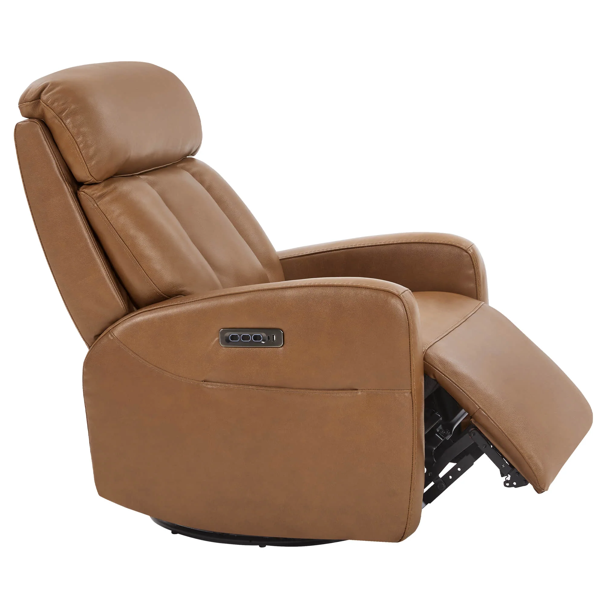 Maxwell Genuine Leather Swivel Glider Recliner with Power Lumbar&Headrest - Image 40