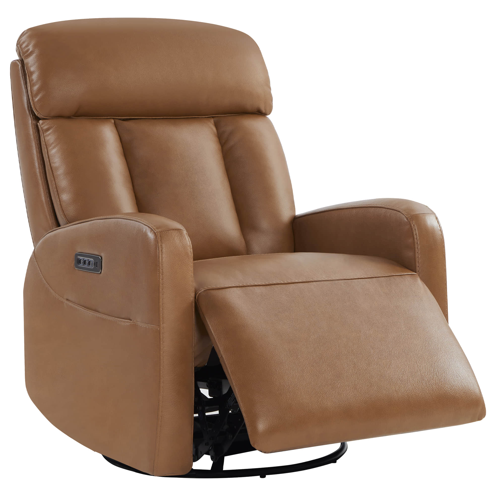 Maxwell Genuine Leather Swivel Glider Recliner with Power Lumbar&Headrest - Image 42
