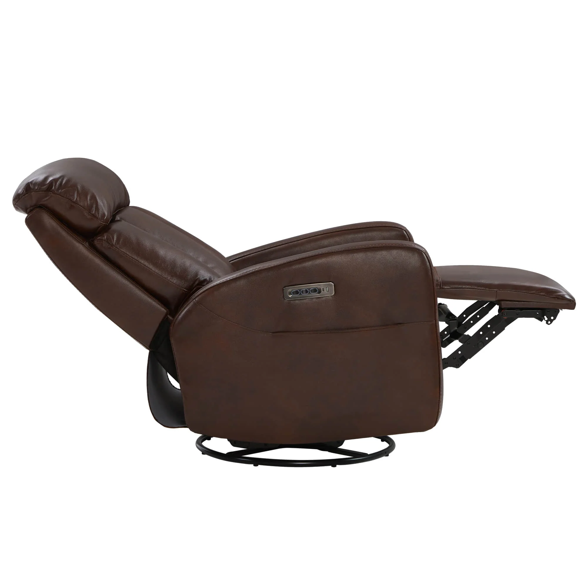 Maxwell Genuine Leather Swivel Glider Recliner with Power Lumbar&Headrest - Image 7