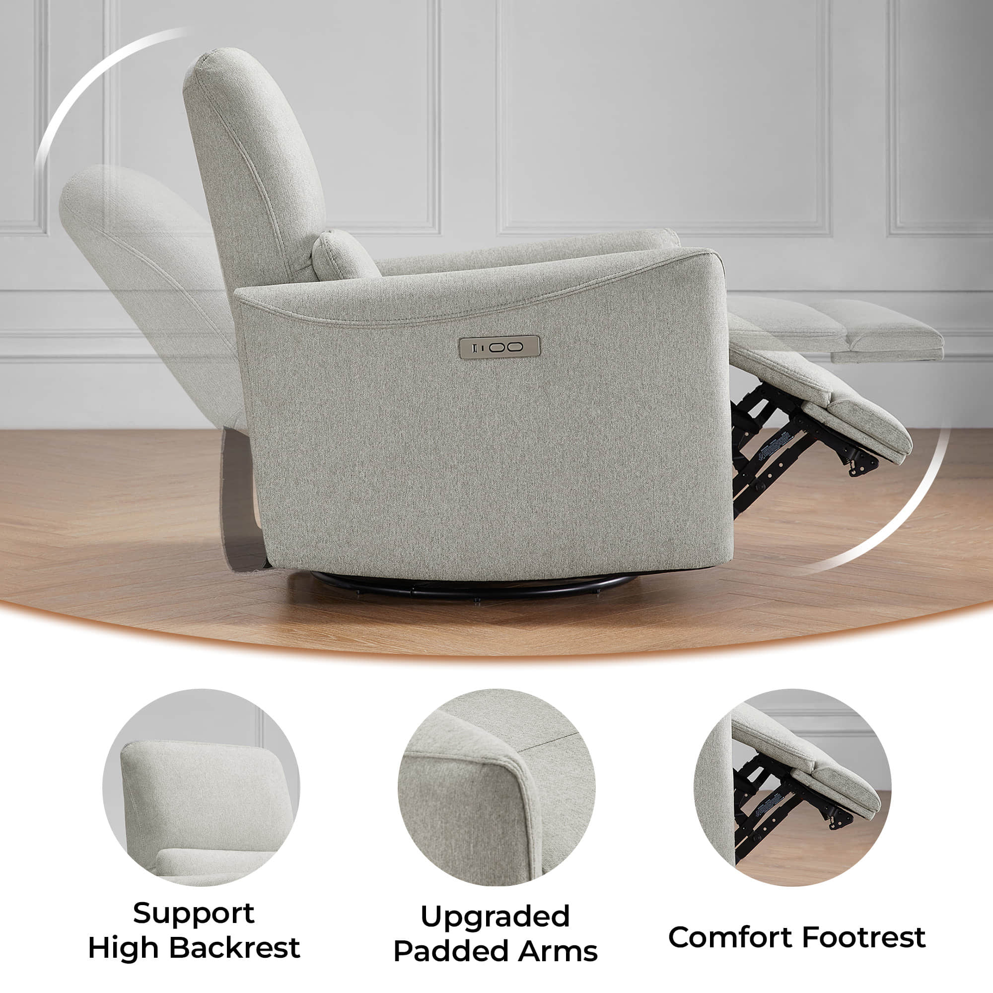 Tracee Power Swivel Nursery Glider Recliner - Image 123