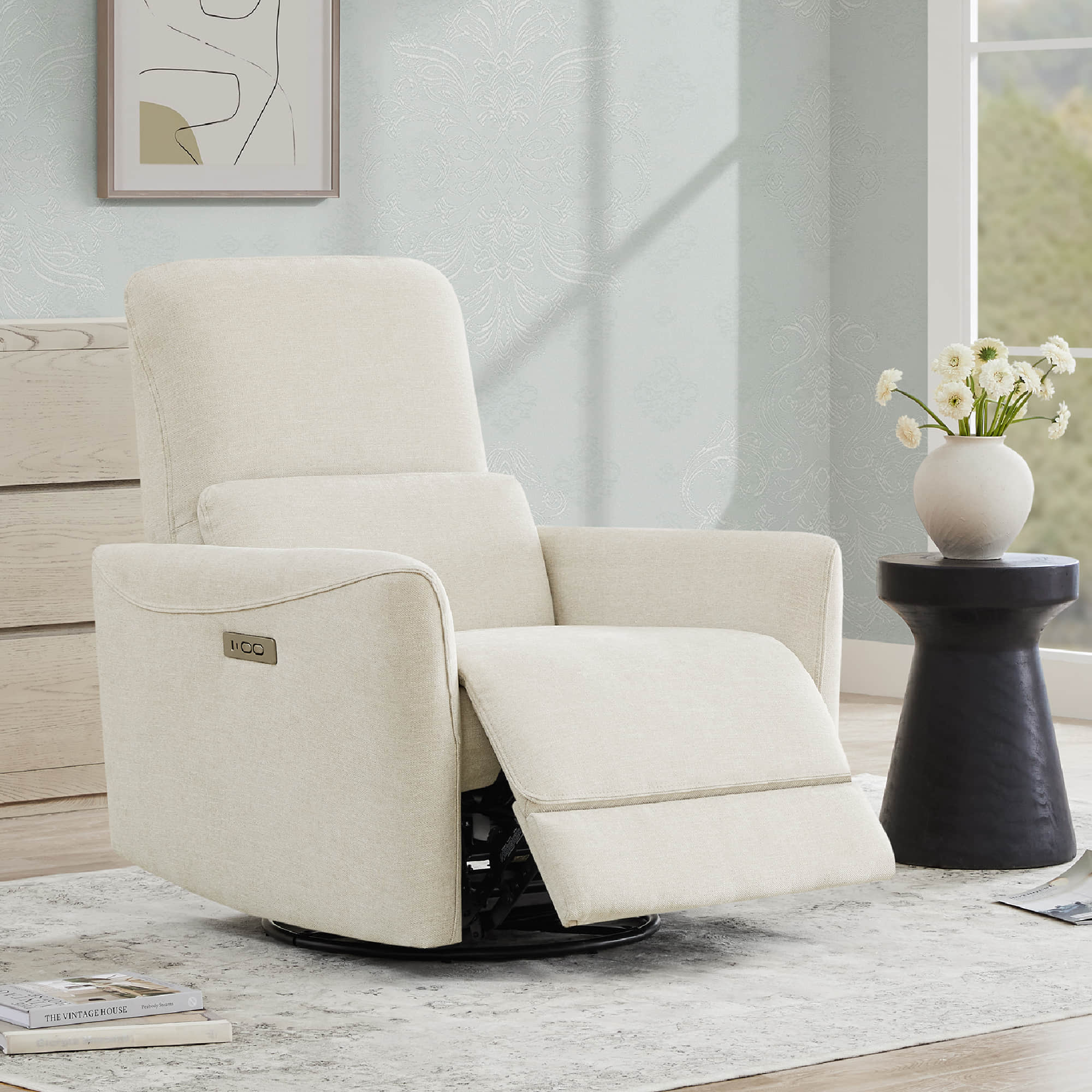 Tracee Power Swivel Nursery Glider Recliner - Image 3