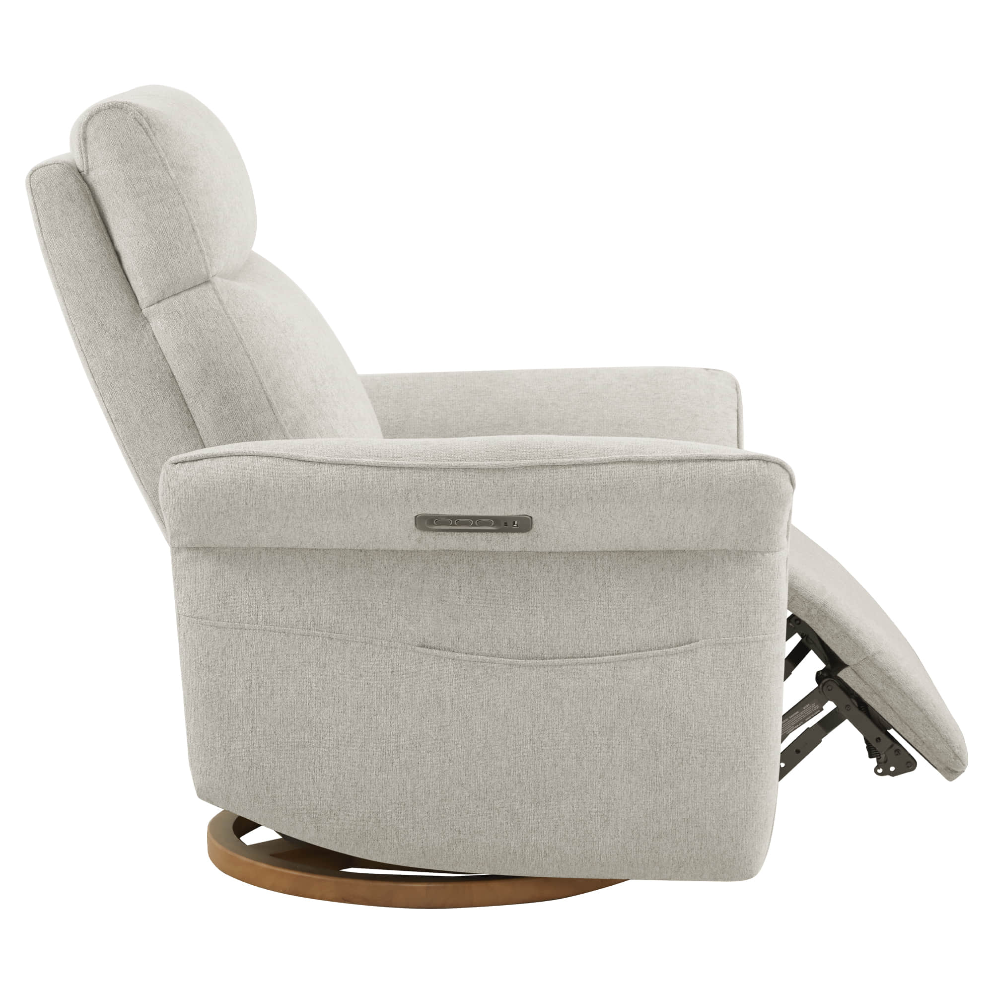 Vinca Modern Power Swivel Glider Recliner with Power Lumbar & Headrest - Image 12