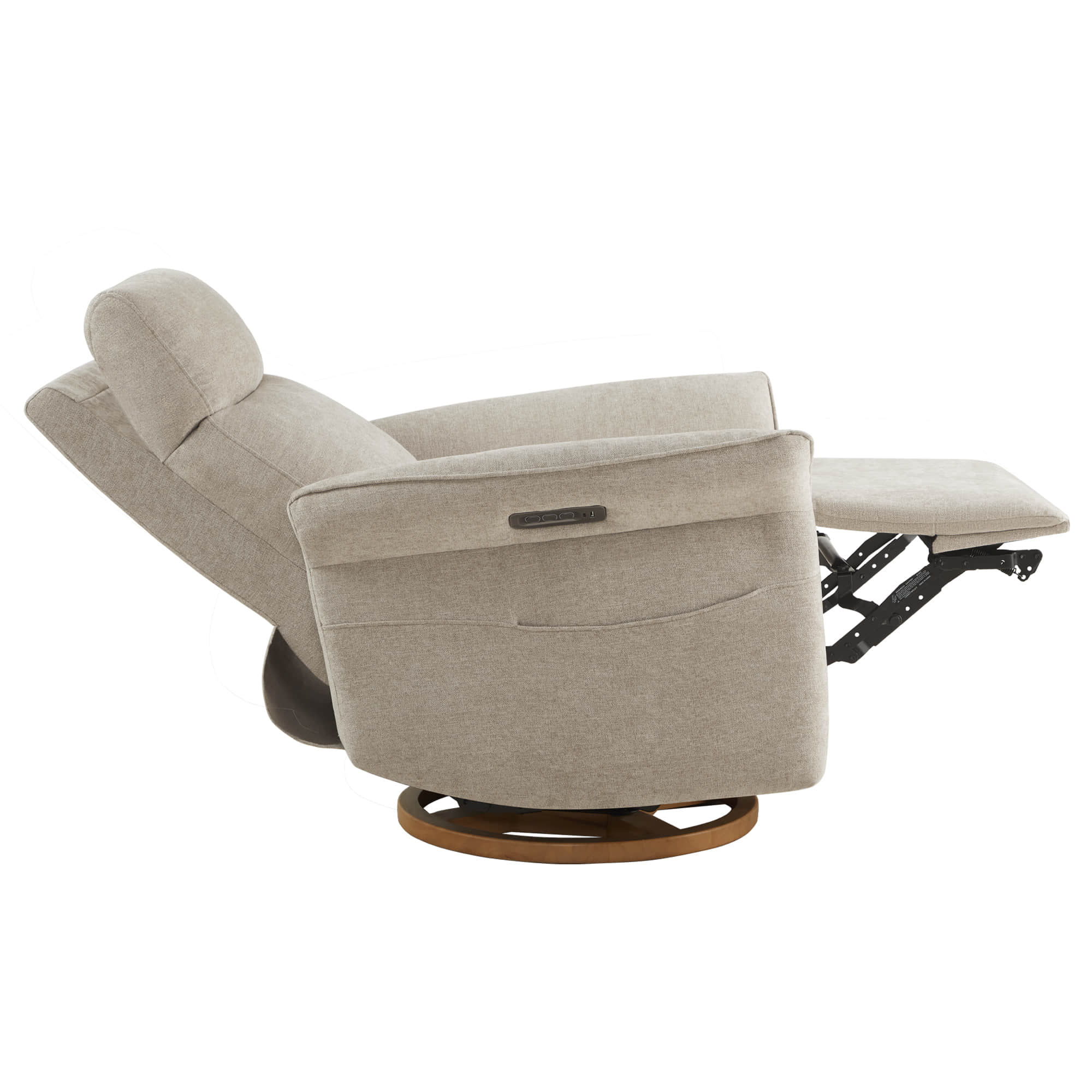 Vinca Modern Power Swivel Glider Recliner with Power Lumbar & Headrest - Image 19
