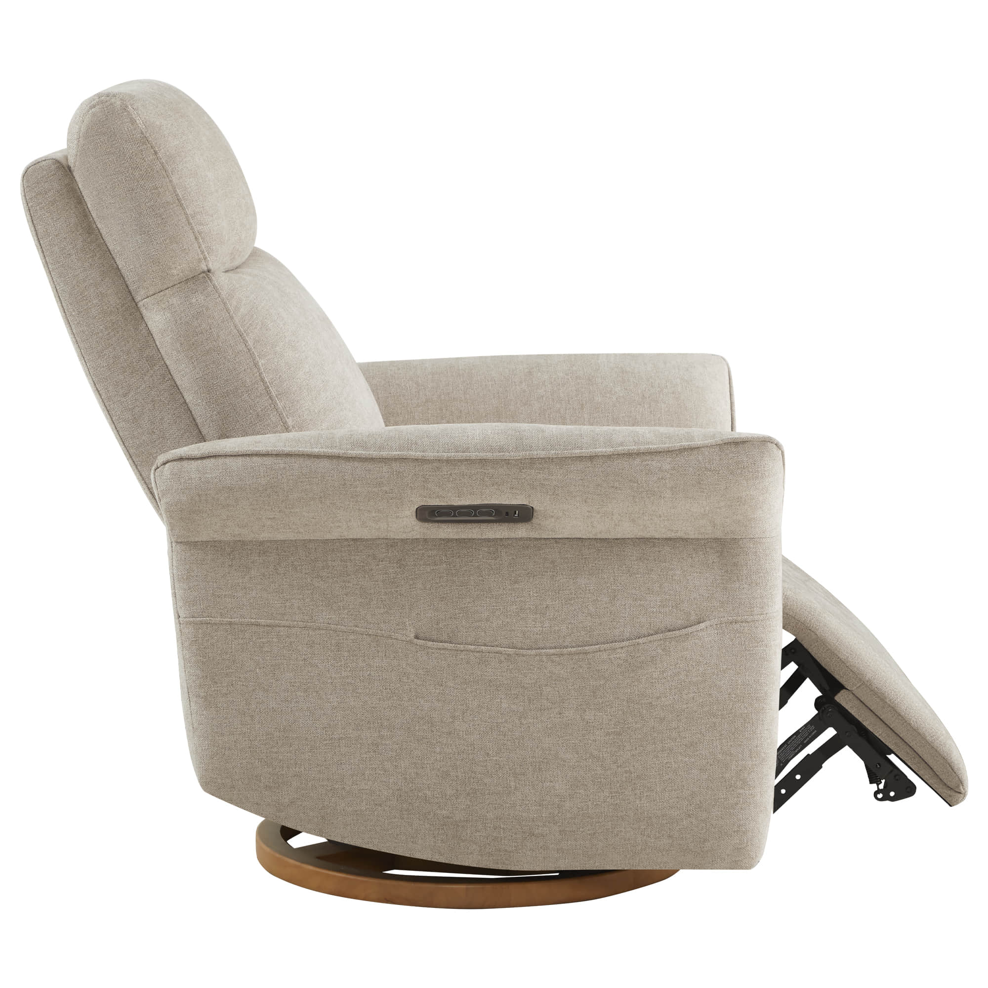 Vinca Modern Power Swivel Glider Recliner with Power Lumbar & Headrest - Image 21