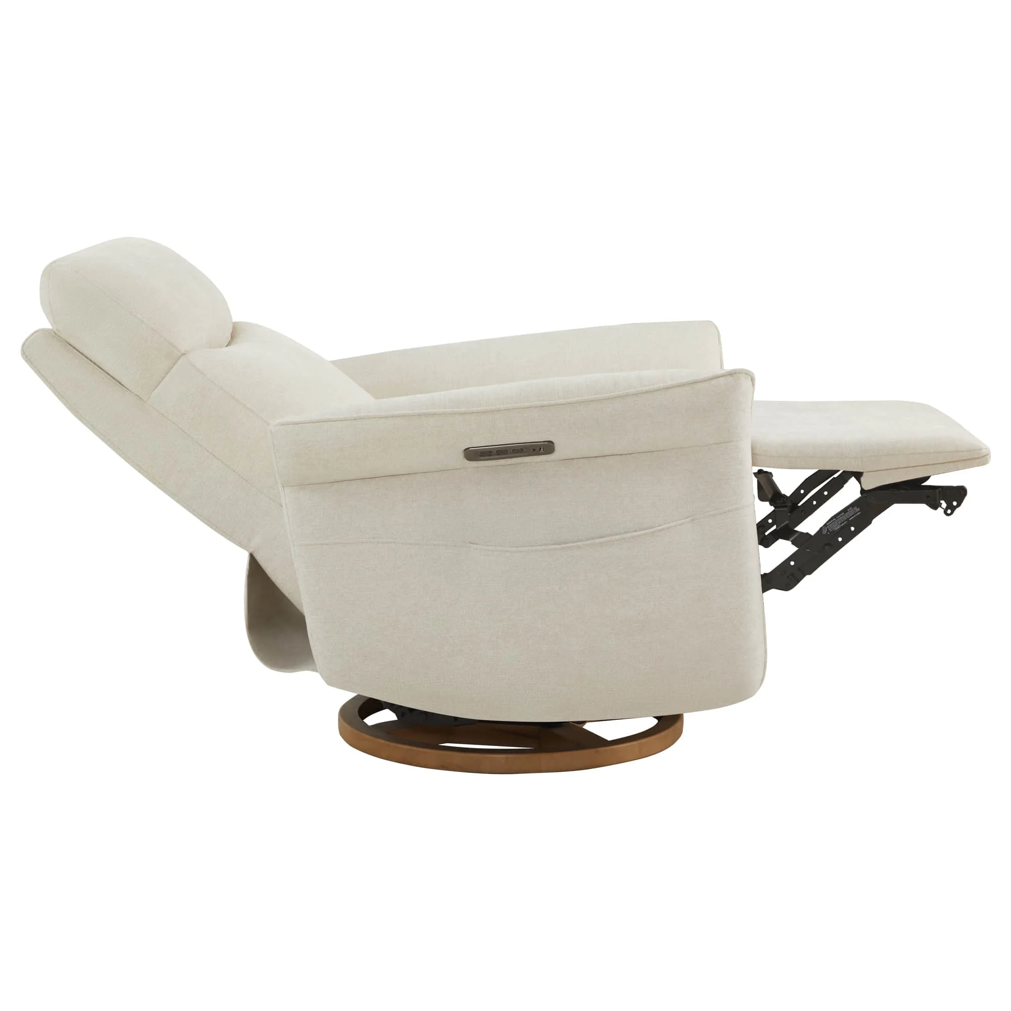 Vinca Modern Power Swivel Glider Recliner with Power Lumbar & Headrest - Image 30