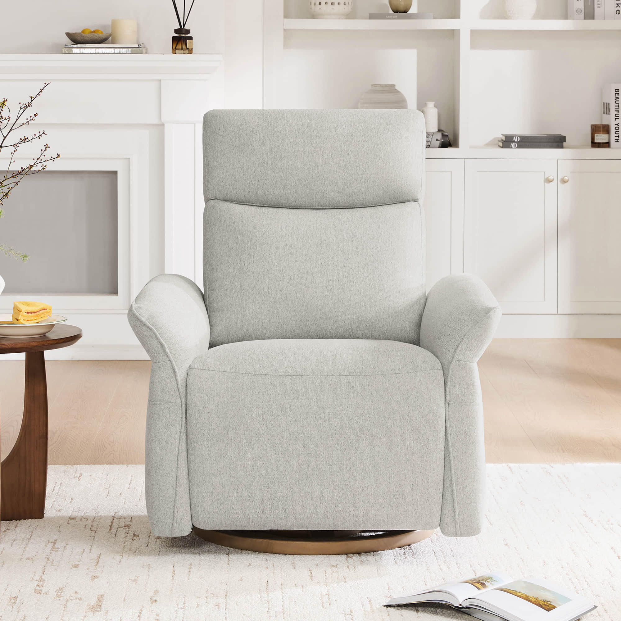 Vinca Modern Power Swivel Glider Recliner with Power Lumbar & Headrest - Image 67