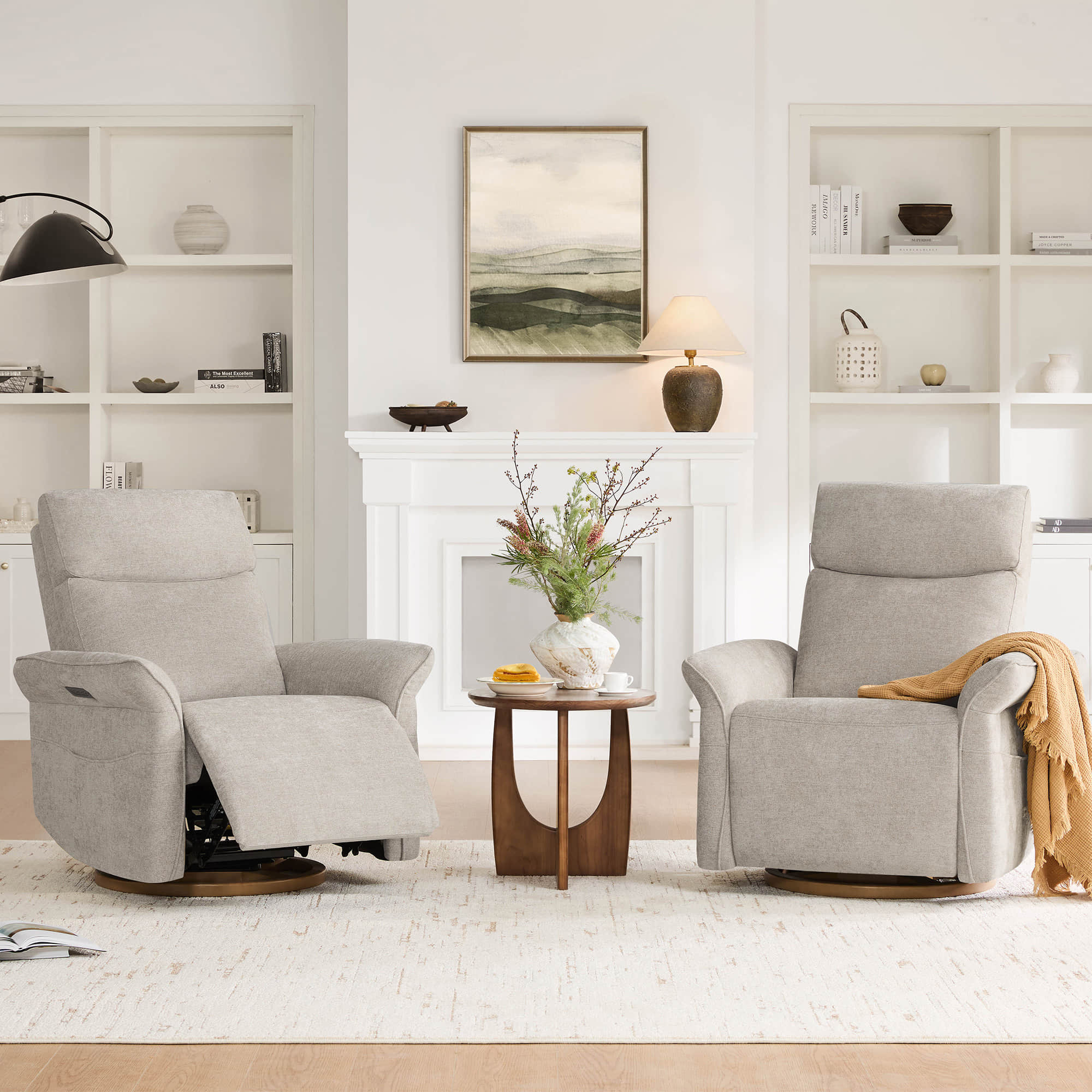 Vinca Modern Power Swivel Glider Recliner with Power Lumbar & Headrest - Image 70